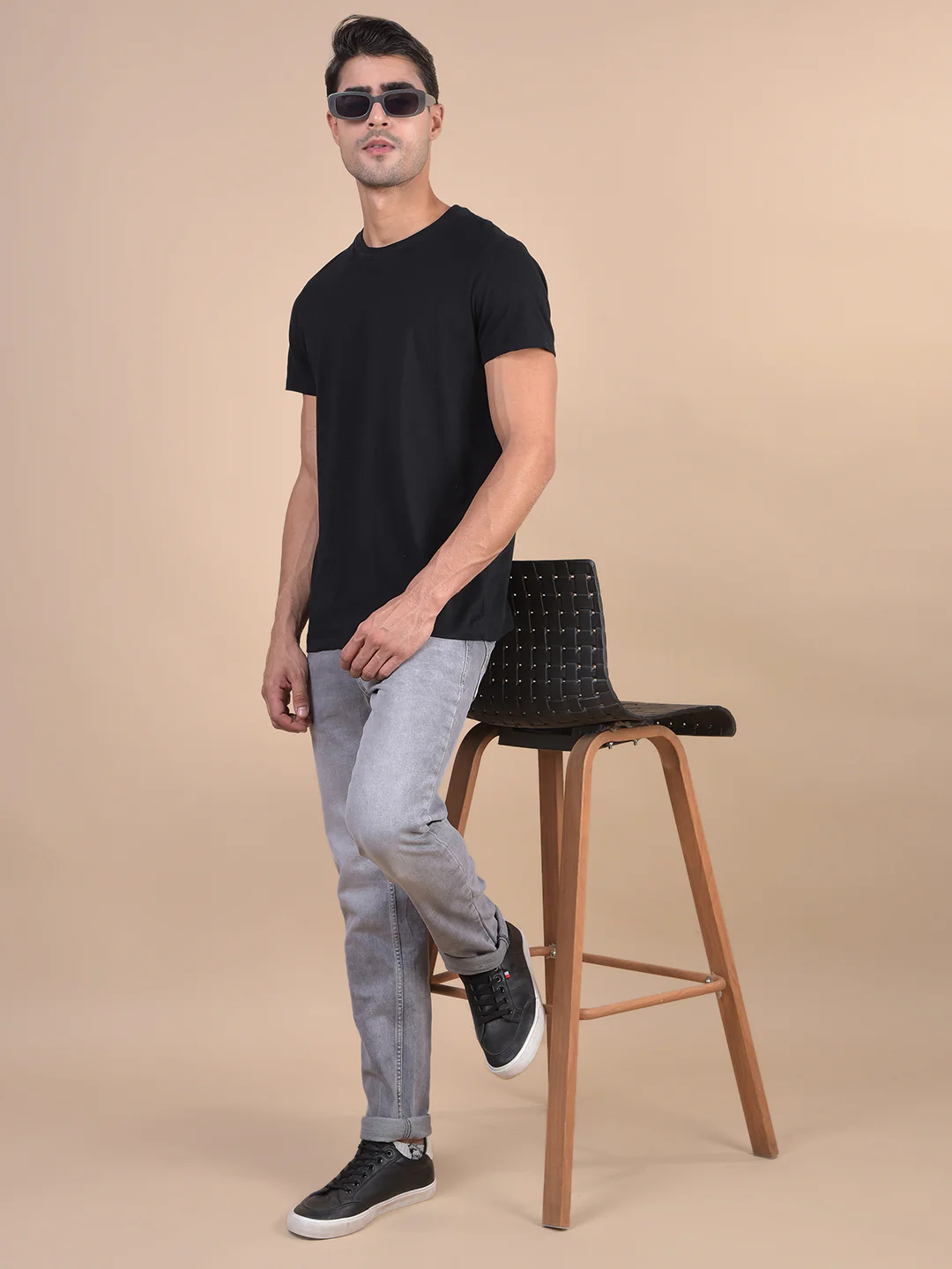 Denim Jeans for Men l Breathable & Soft with Color Fastness Ultra Narrow Fit Cotton Fabric Solid Pattern Button Closure - Image 10