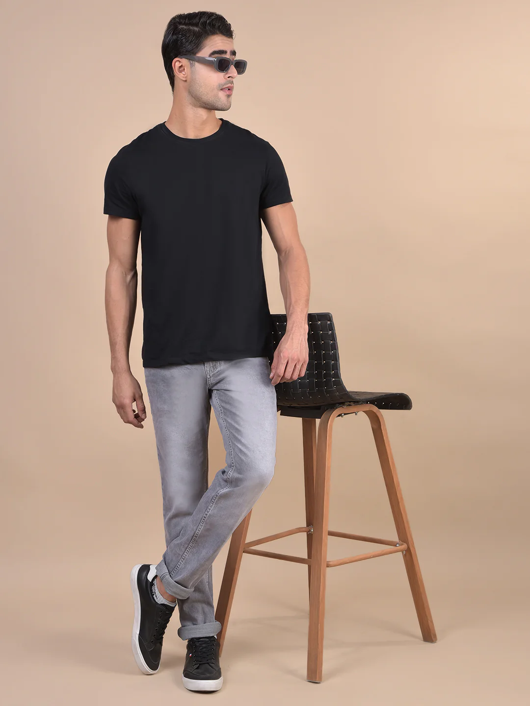 Denim Jeans for Men l Breathable & Soft with Color Fastness Ultra Narrow Fit Cotton Fabric Solid Pattern Button Closure - Image 3