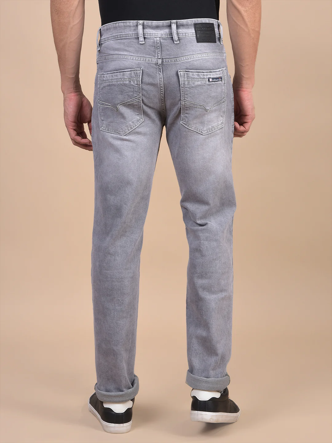 Denim Jeans for Men l Breathable & Soft with Color Fastness Ultra Narrow Fit Cotton Fabric Solid Pattern Button Closure - Image 5