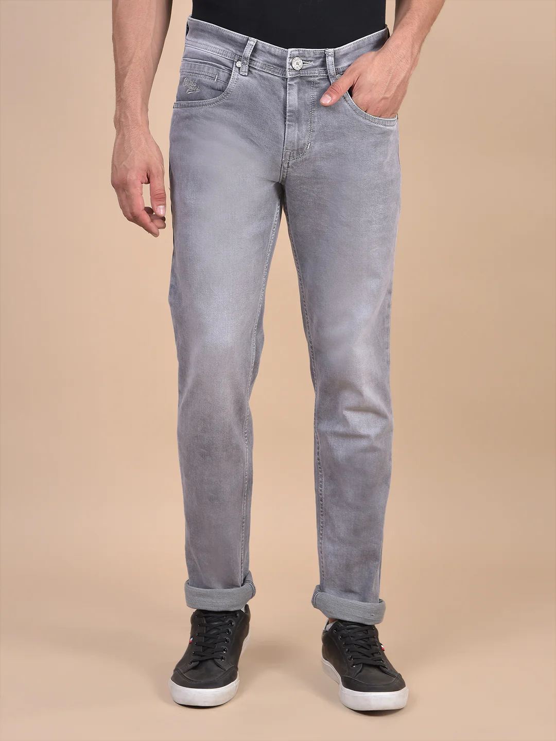 Denim Jeans for Men l Breathable & Soft with Color Fastness Ultra Narrow Fit Cotton Fabric Solid Pattern Button Closure - Image 6