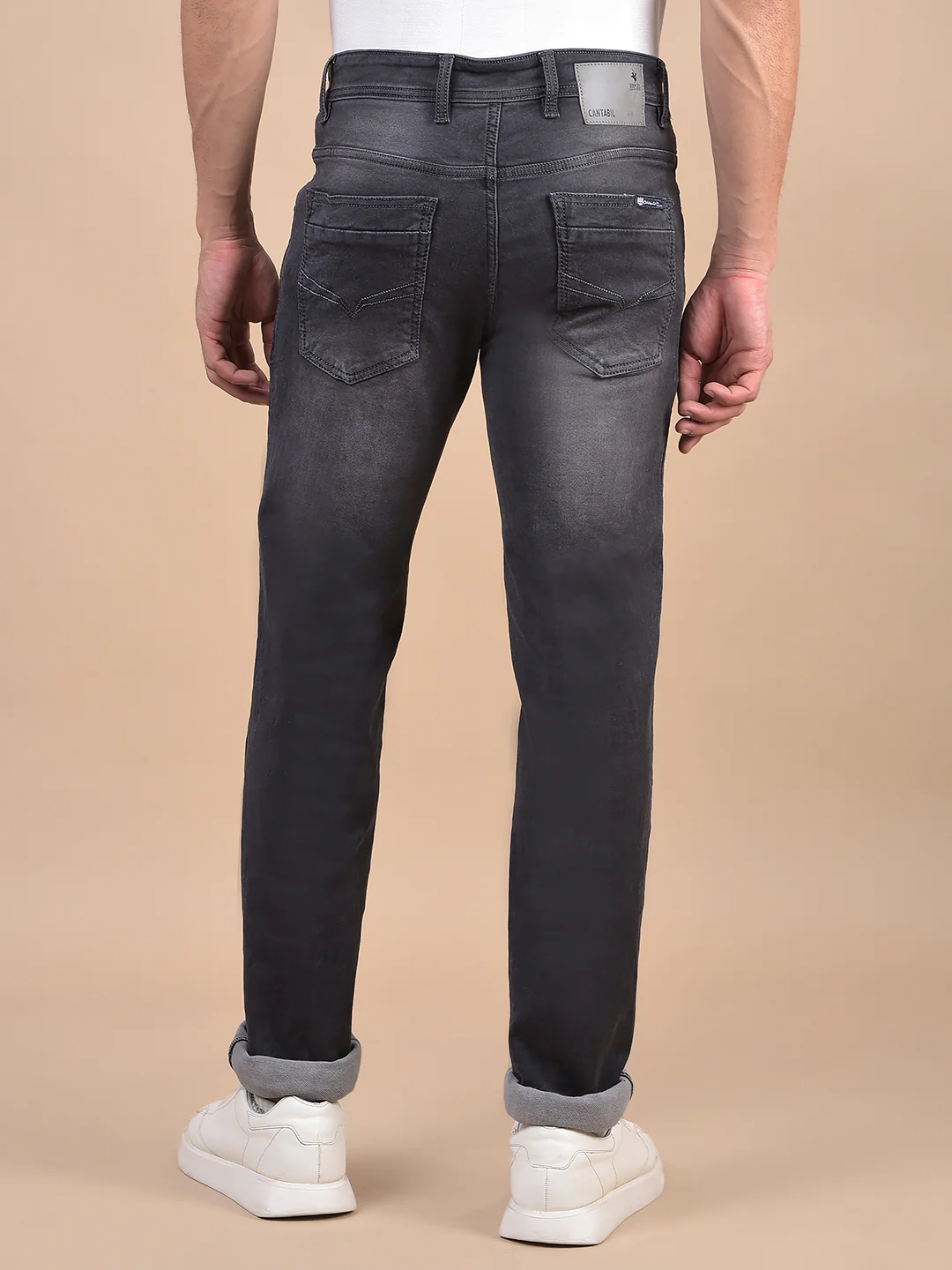 Denim Jeans for Men l Breathable & Soft with Color Fastness Ultra Narrow Fit Cotton Fabric Solid Pattern Button Closure - Image 2