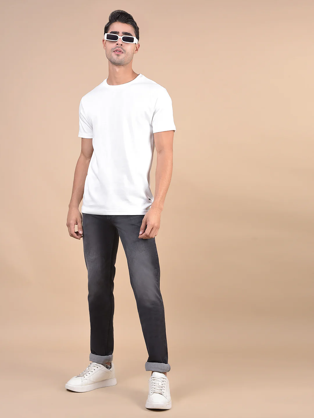 Denim Jeans for Men l Breathable & Soft with Color Fastness Ultra Narrow Fit Cotton Fabric Solid Pattern Button Closure - Image 7