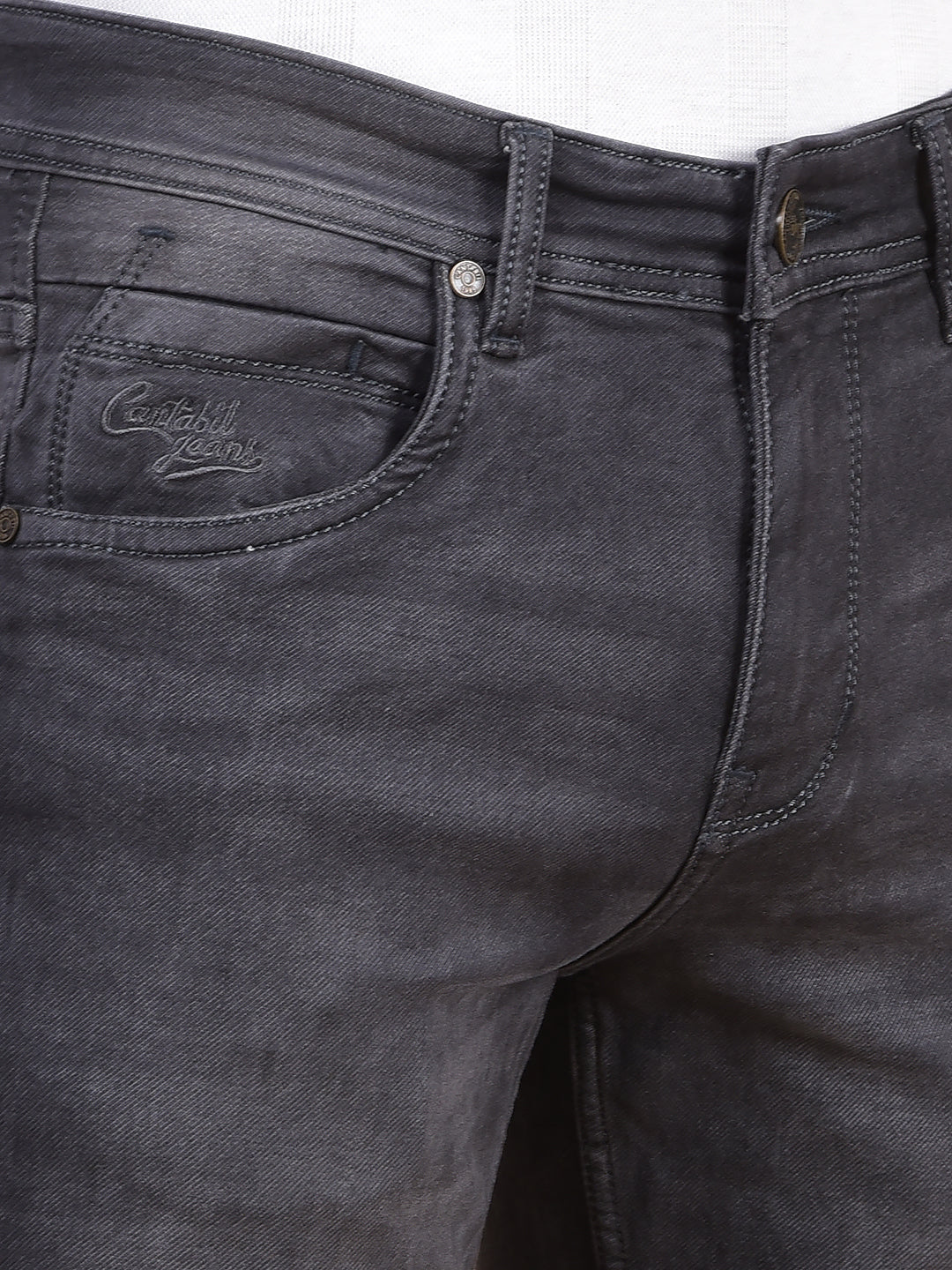 Denim Jeans for Men l Breathable & Soft with Color Fastness Ultra Narrow Fit Cotton Fabric Solid Pattern Button Closure - Image 8