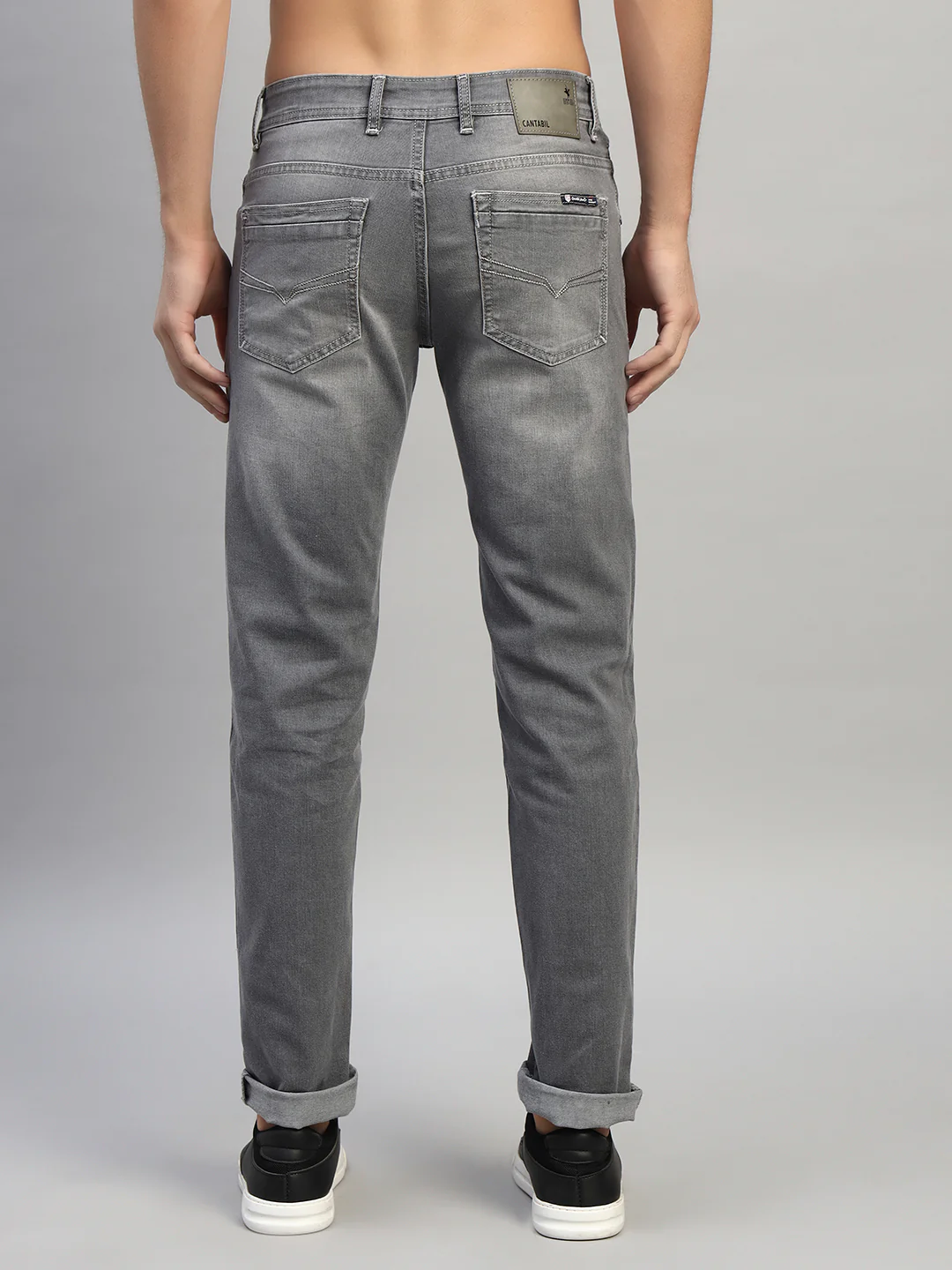 Denim Jeans for Men l Breathable & Soft with Color Fastness Ultra Narrow Fit Cotton Fabric Solid Pattern Button Closure - Image 2