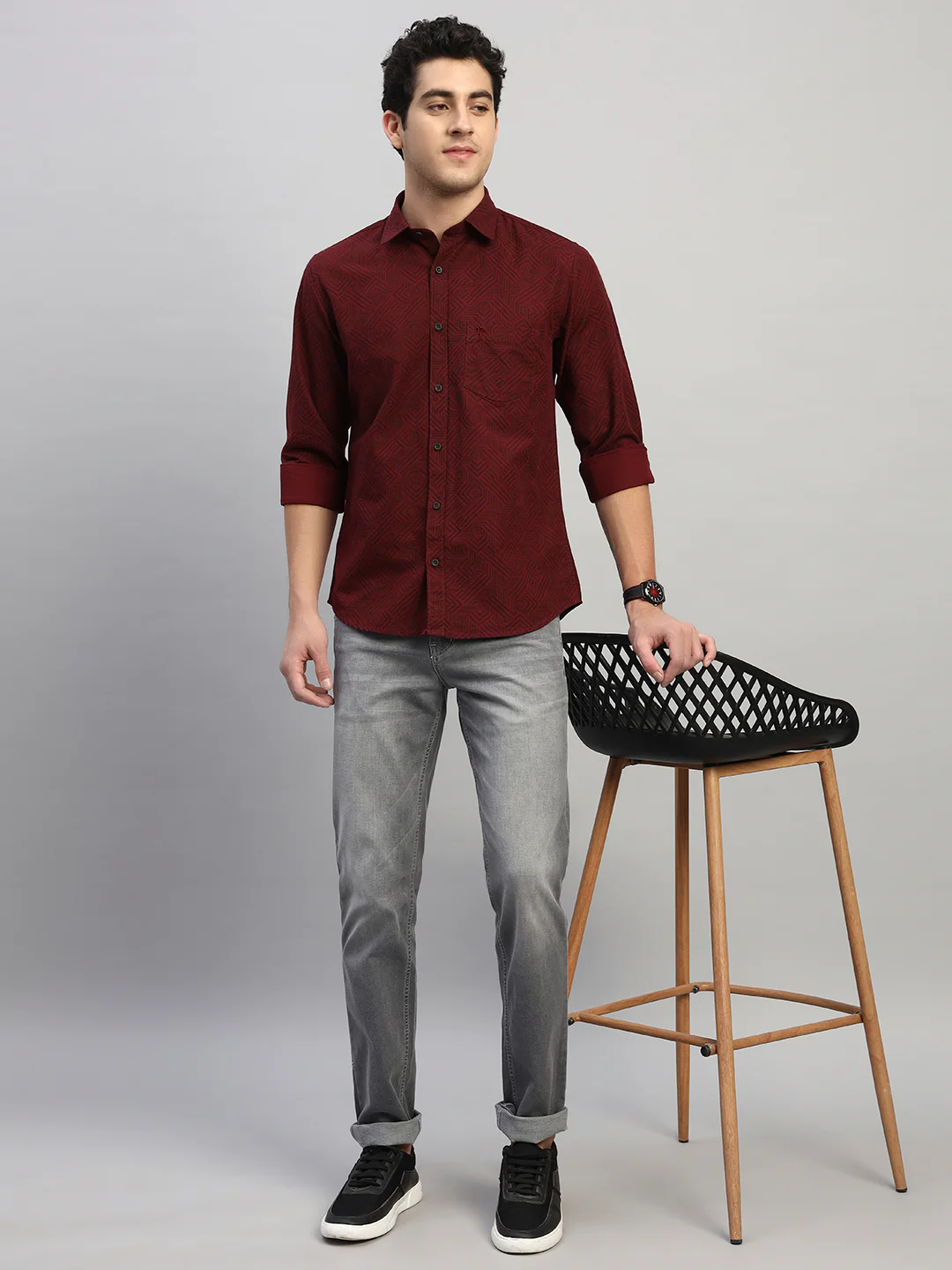 Denim Jeans for Men l Breathable & Soft with Color Fastness Ultra Narrow Fit Cotton Fabric Solid Pattern Button Closure - Image 8