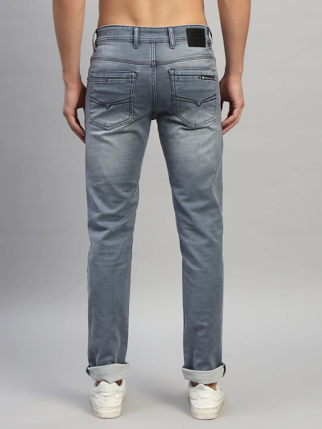 Denim Jeans for Men l Breathable & Soft with Color Fastness Ultra Narrow Fit Cotton Fabric Solid Pattern Button Closure - Image 2