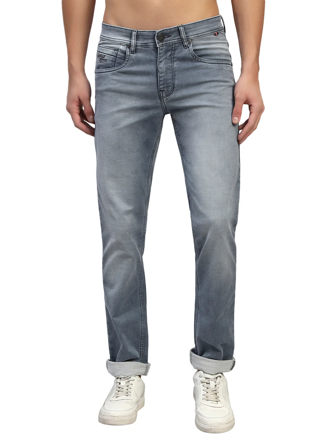 Denim Jeans for Men l Breathable & Soft with Color Fastness Ultra Narrow Fit Cotton Fabric Solid Pattern Button Closure - Image 3