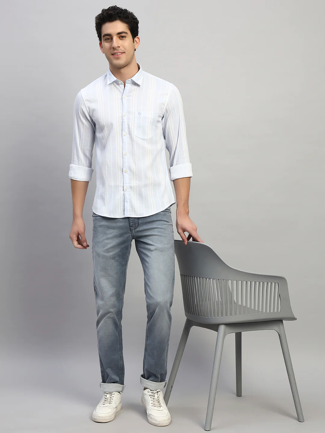 Denim Jeans for Men l Breathable & Soft with Color Fastness Ultra Narrow Fit Cotton Fabric Solid Pattern Button Closure - Image 8