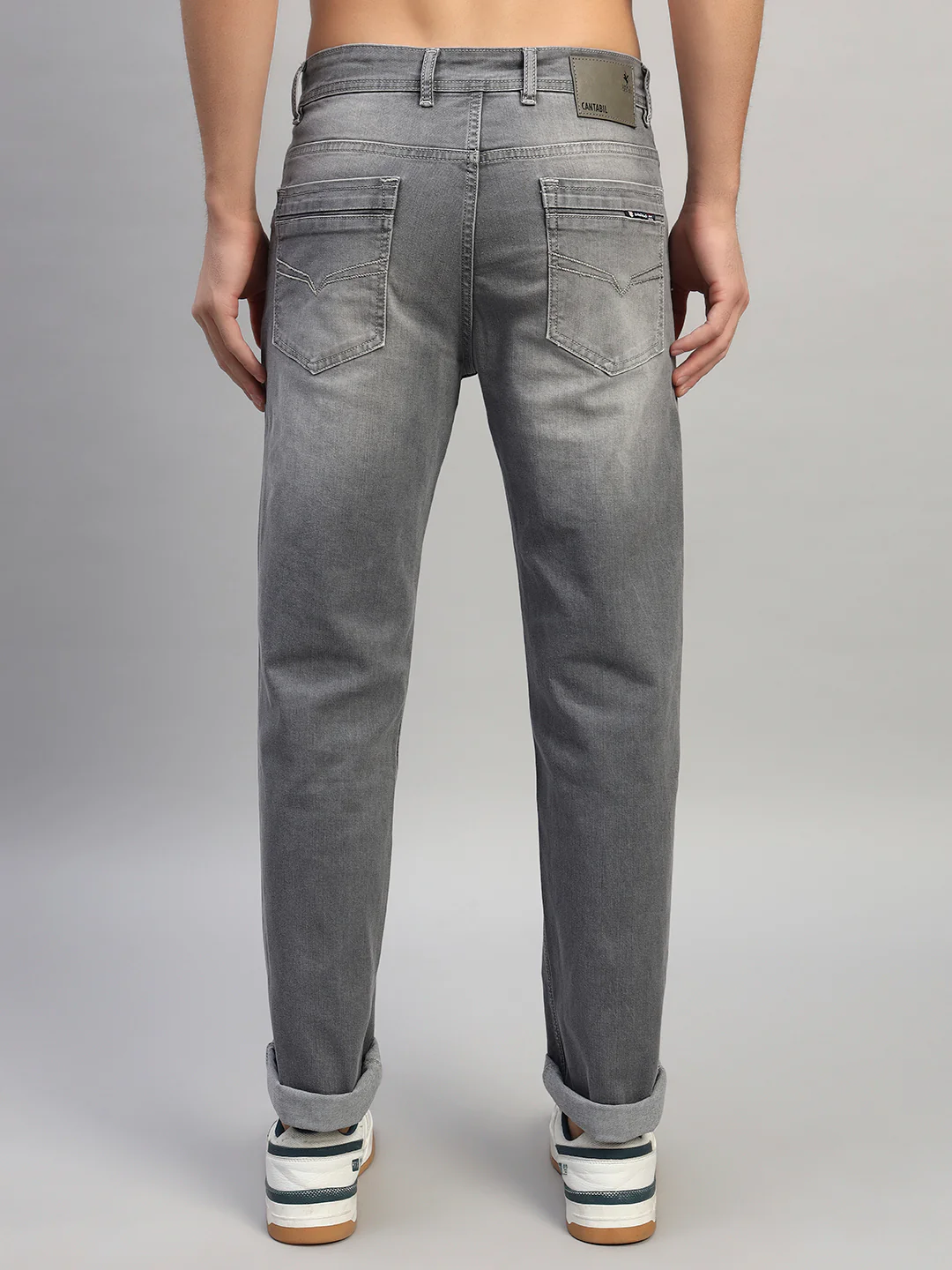 Denim Jeans for Men l Breathable & Soft with Color Fastness Straight Fit Cotton Fabric Solid Pattern Button Closure - Image 2