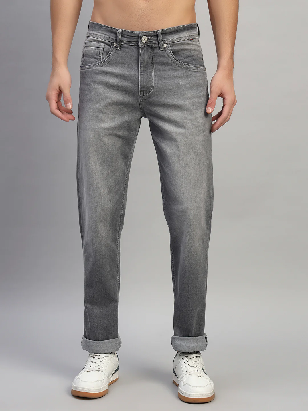 Denim Jeans for Men l Breathable & Soft with Color Fastness Straight Fit Cotton Fabric Solid Pattern Button Closure - Image 4