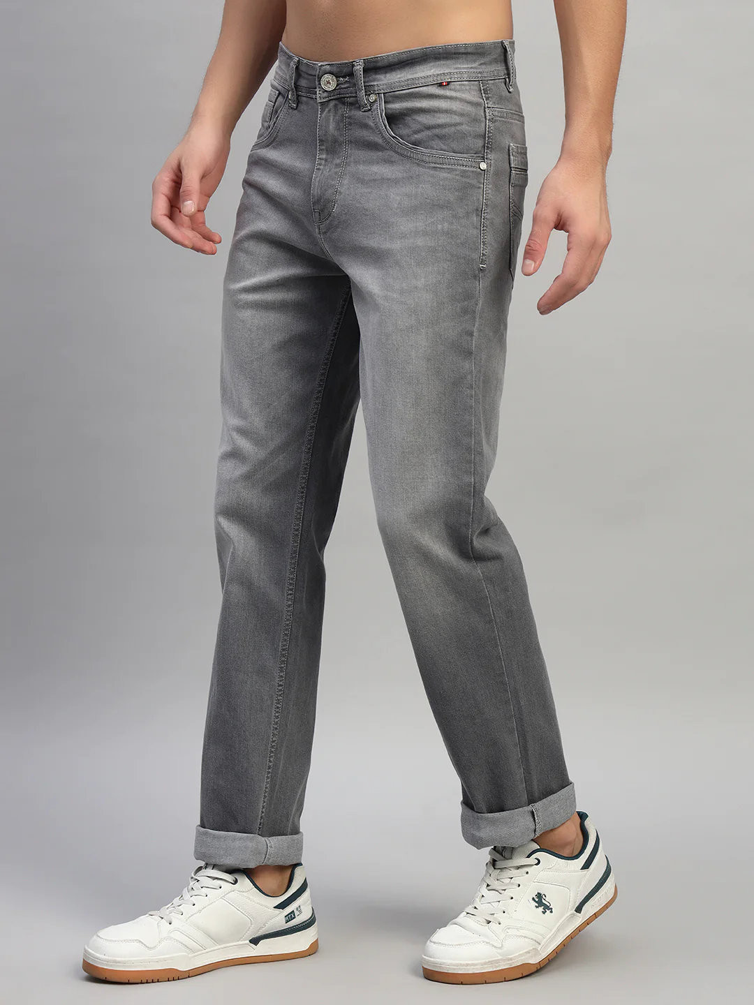 Denim Jeans for Men l Breathable & Soft with Color Fastness Straight Fit Cotton Fabric Solid Pattern Button Closure - Image 5