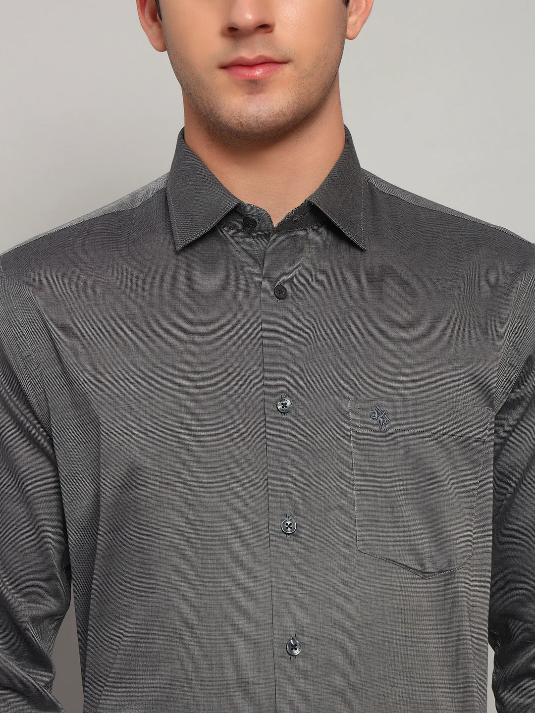 Formal Shirt for Men l Breathable & Soft with Color Fastness Regular Fit Spread Collar Neck Cotton Blend Fabric Solid Pattern - Image 4