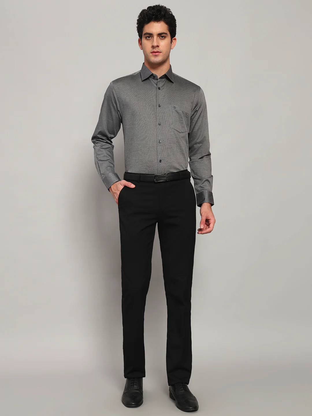 Formal Shirt for Men l Breathable & Soft with Color Fastness Regular Fit Spread Collar Neck Cotton Blend Fabric Solid Pattern - Image 6