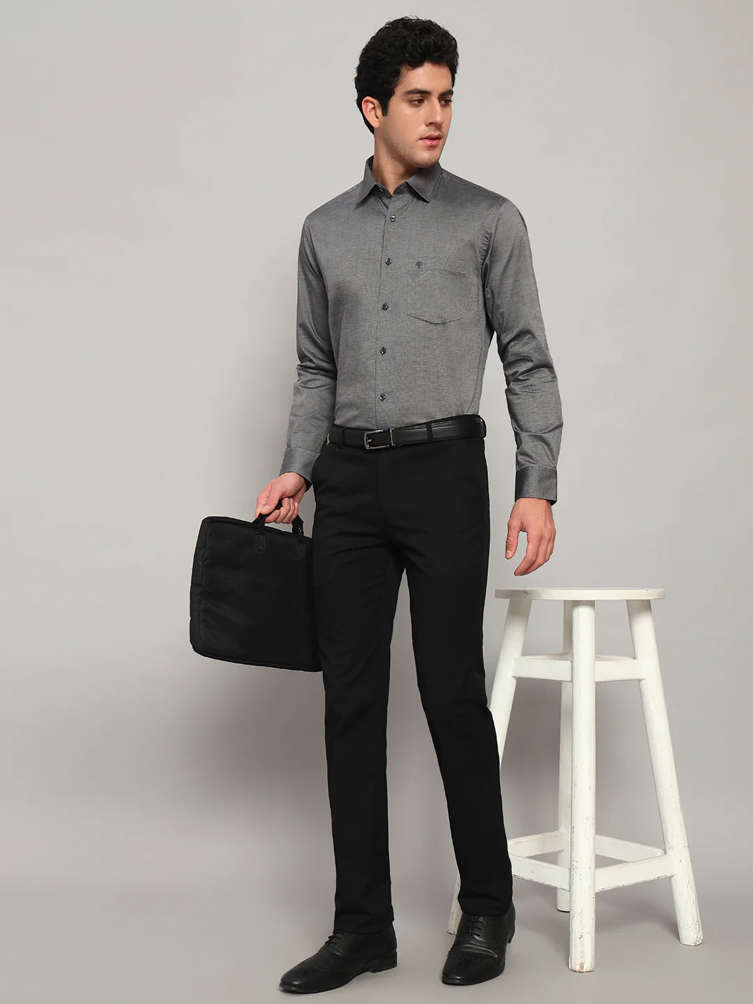 Formal Shirt for Men l Breathable & Soft with Color Fastness Regular Fit Spread Collar Neck Cotton Blend Fabric Solid Pattern - Image 7