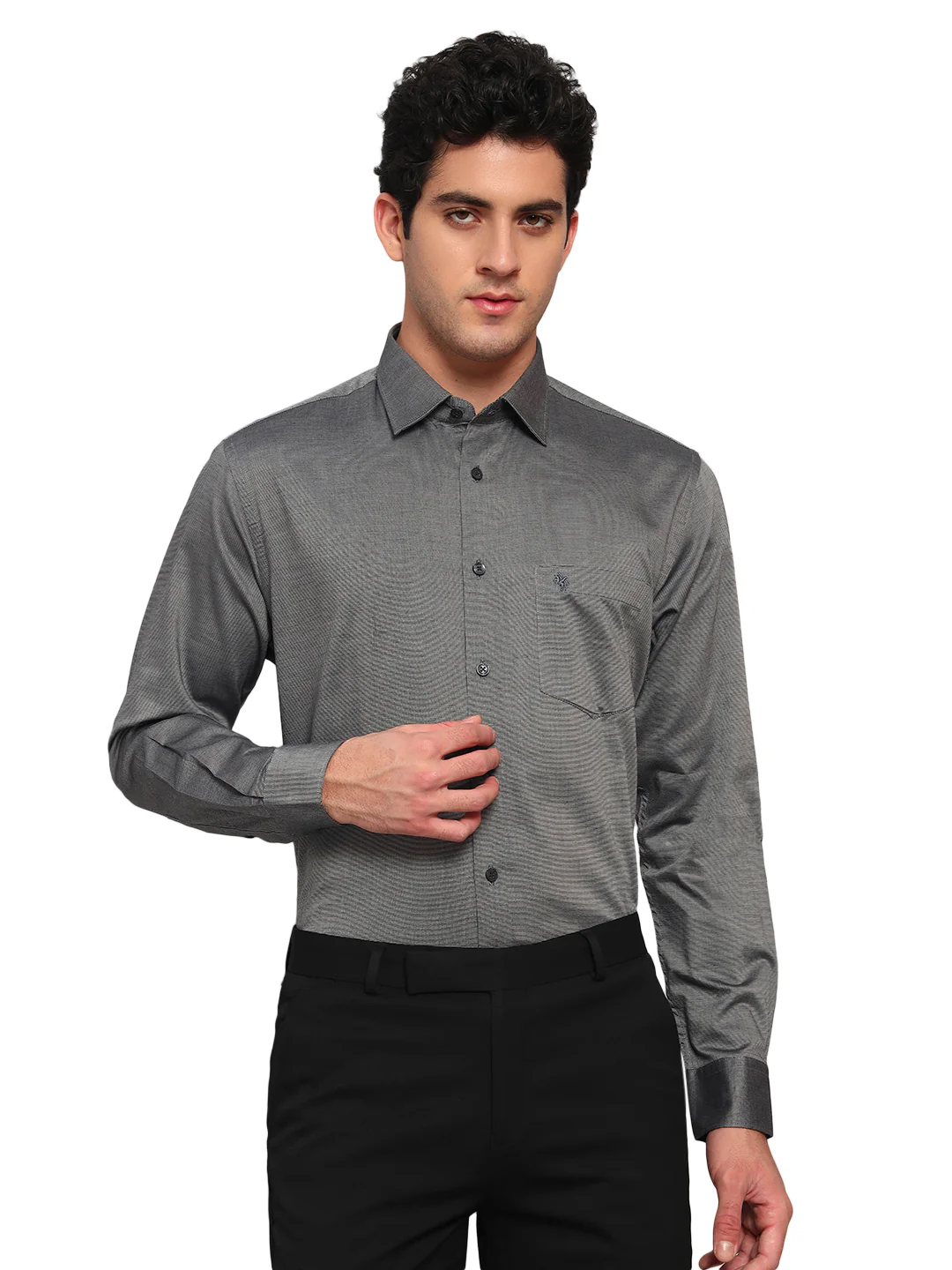 Formal Shirt for Men l Breathable & Soft with Color Fastness Regular Fit Spread Collar Neck Cotton Blend Fabric Solid Pattern - Image 8