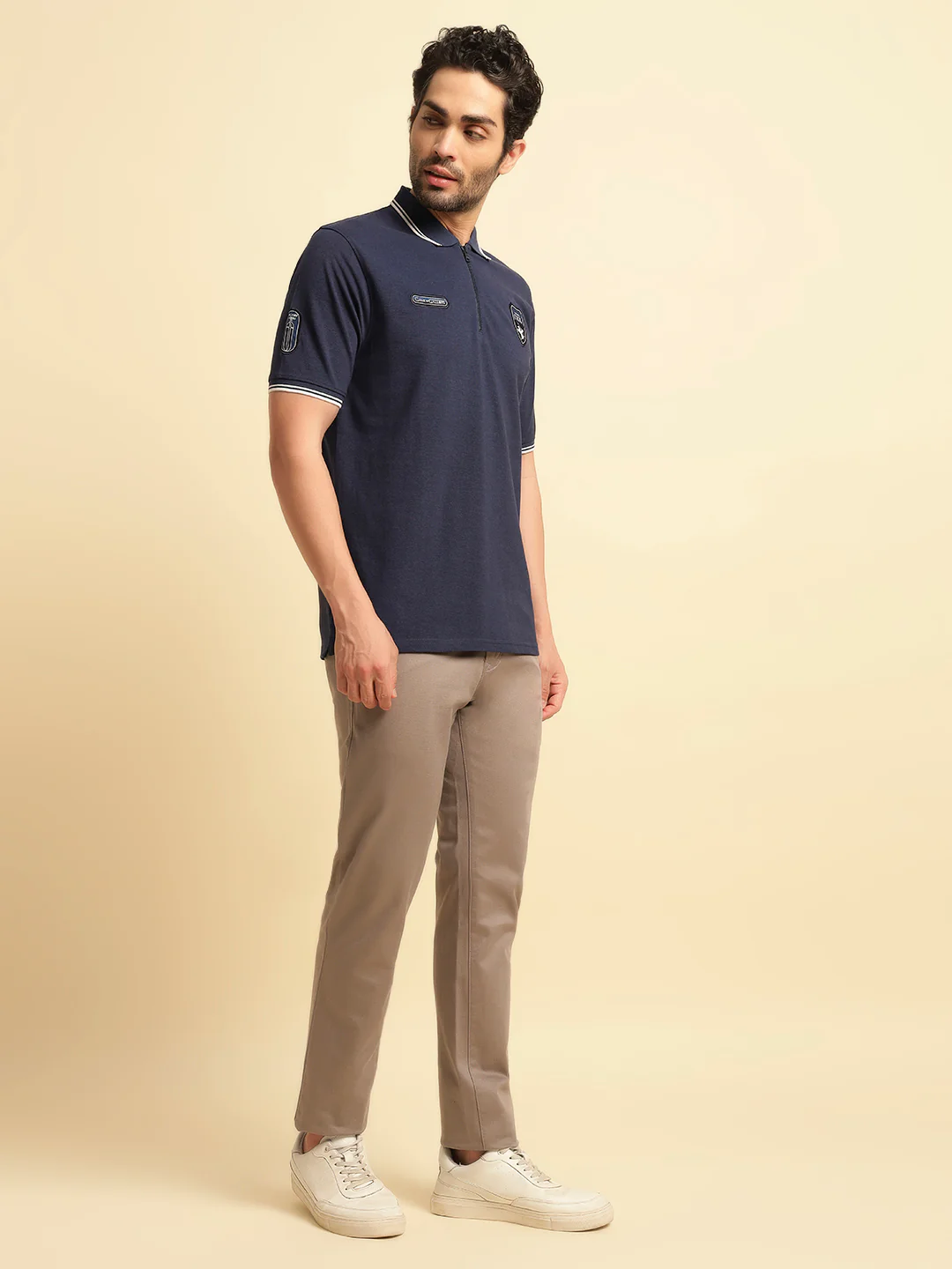 Casual Trouser for Men | Breathable & Soft with Color Fastness Regular Fit Cotton Blend Fabric Solid Pattern Button Closure - Image 2