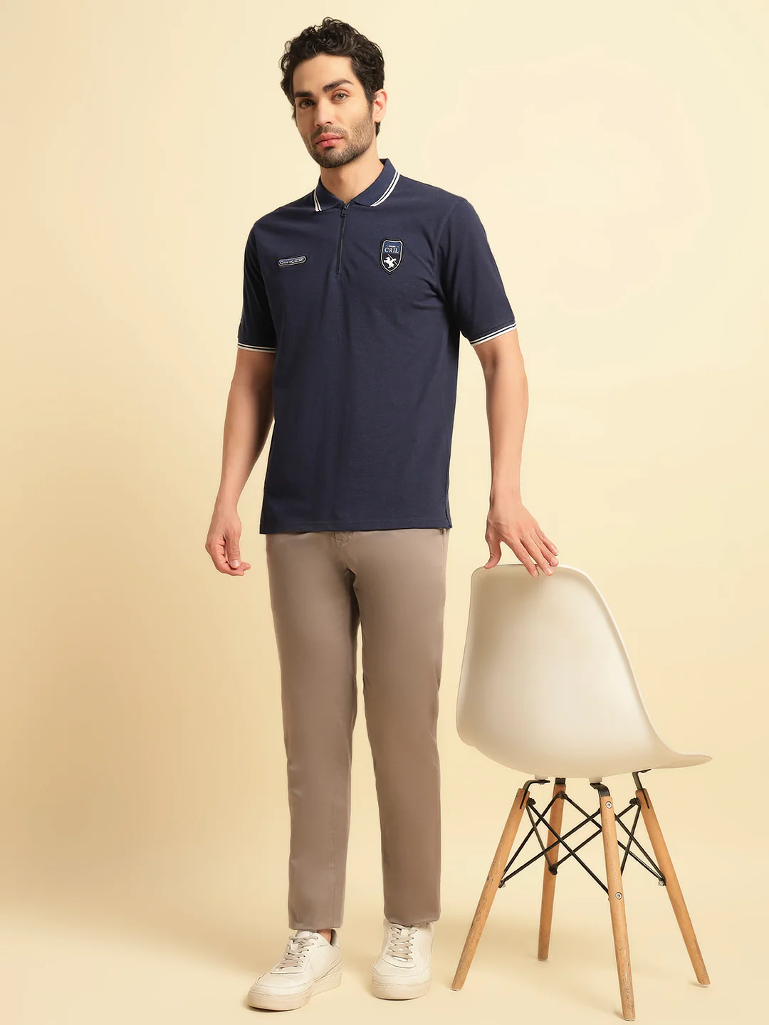 Casual Trouser for Men | Breathable & Soft with Color Fastness Regular Fit Cotton Blend Fabric Solid Pattern Button Closure - Image 5