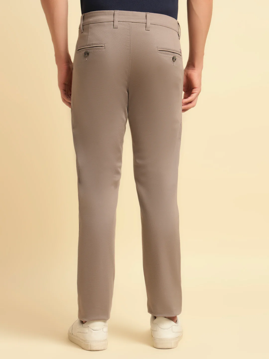 Casual Trouser for Men | Breathable & Soft with Color Fastness Regular Fit Cotton Blend Fabric Solid Pattern Button Closure - Image 6