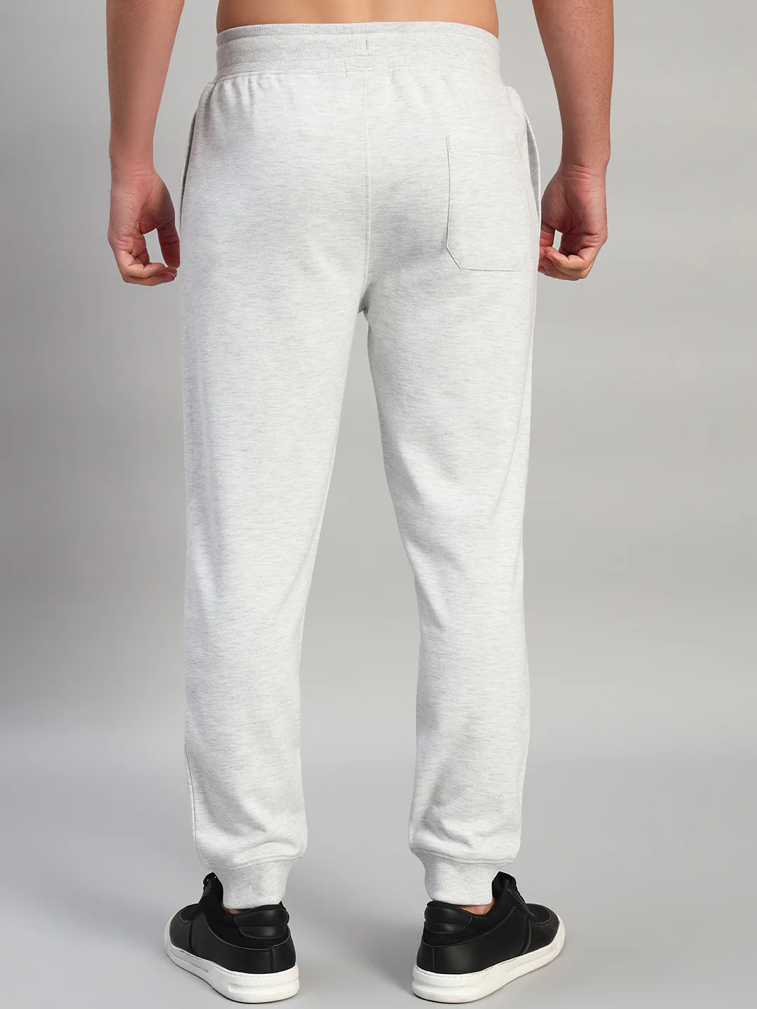 Men's Solid Grey Regular Fit Casual Track Pant - Image 5