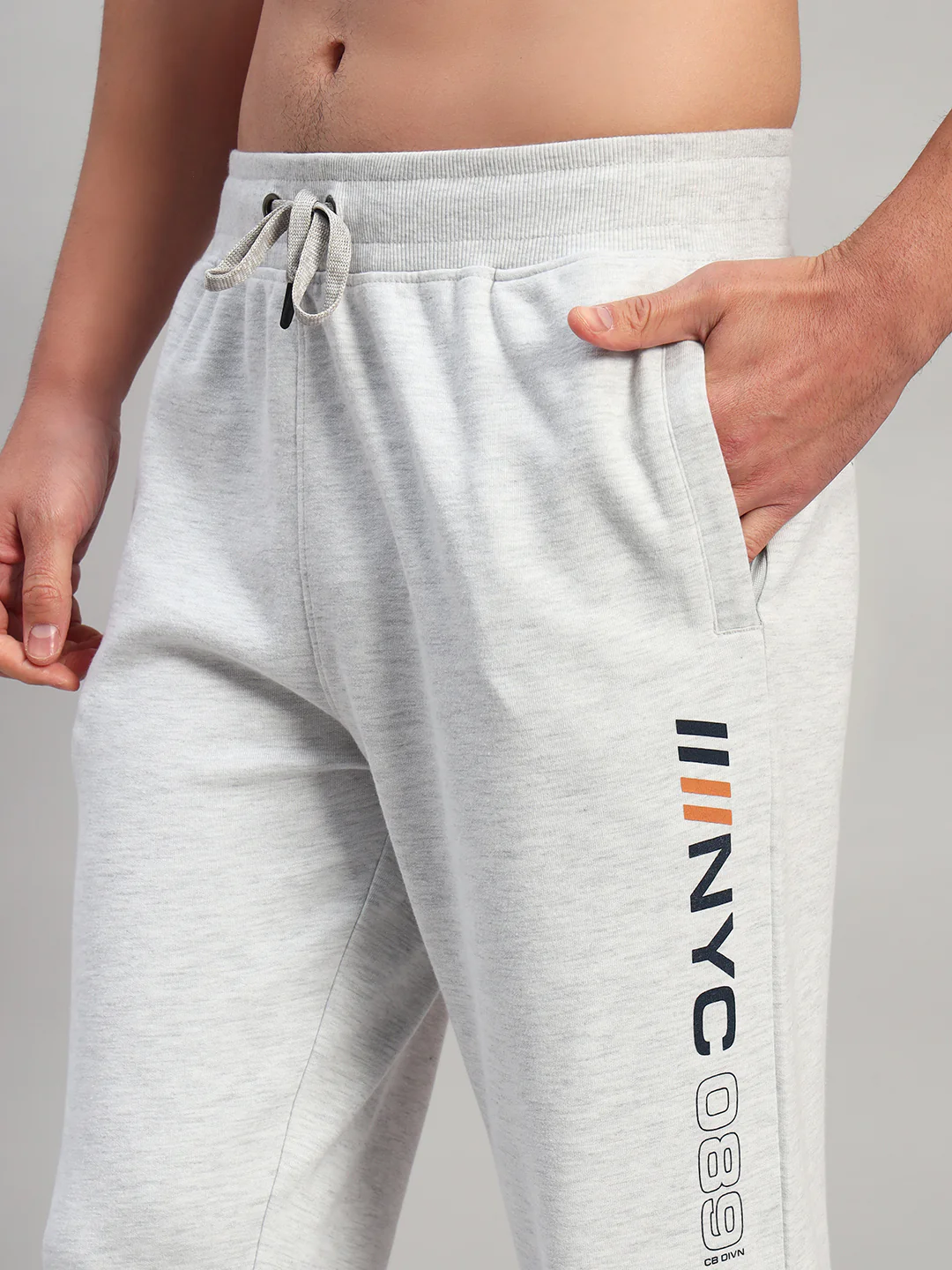 Men's Solid Grey Regular Fit Casual Track Pant - Image 7