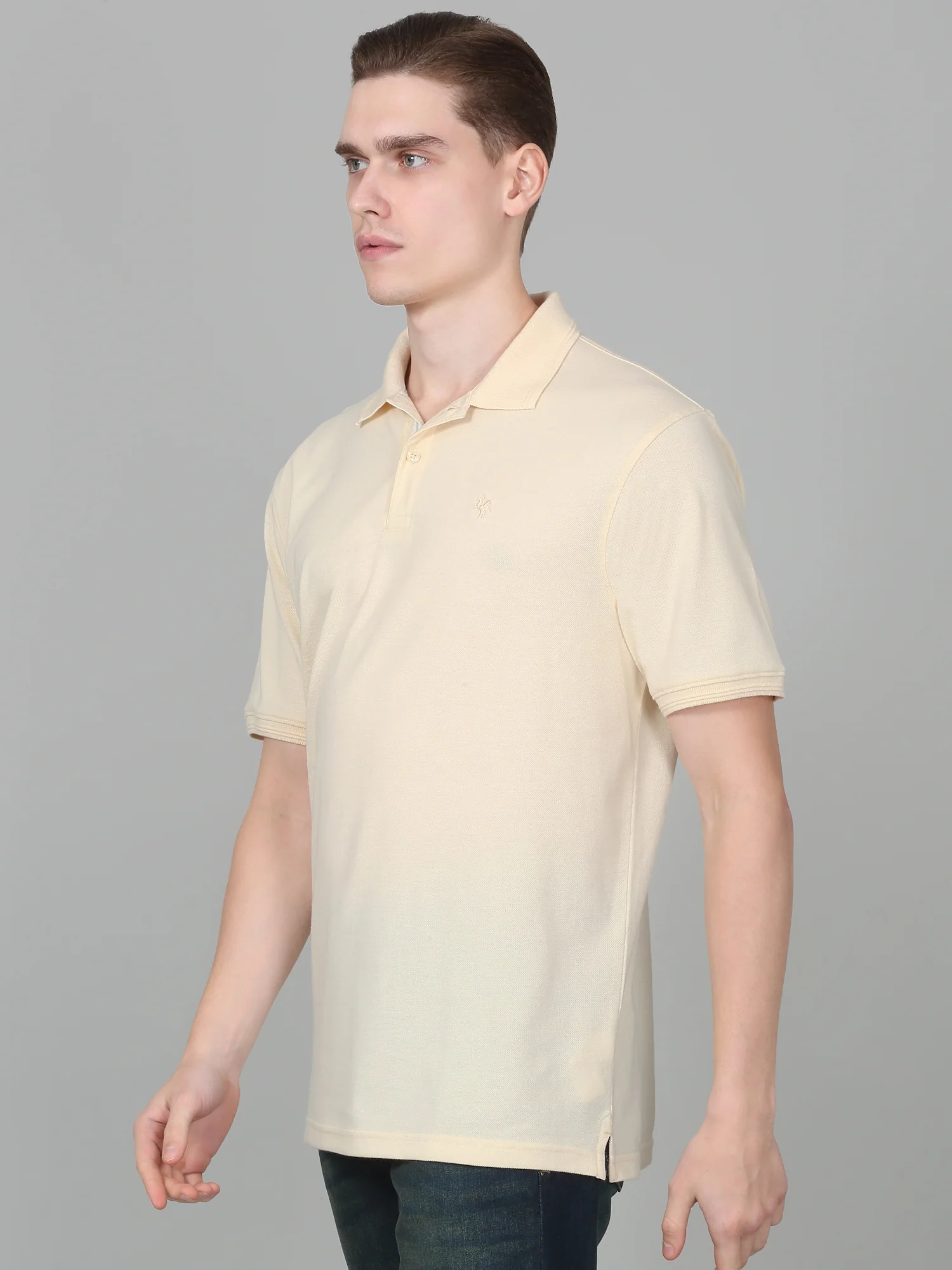 T-Shirt for Men | Breathable & Soft with Color Fastness Regular Fit Polo Neck Poly Cotton Fabric Solid Pattern - Image 2