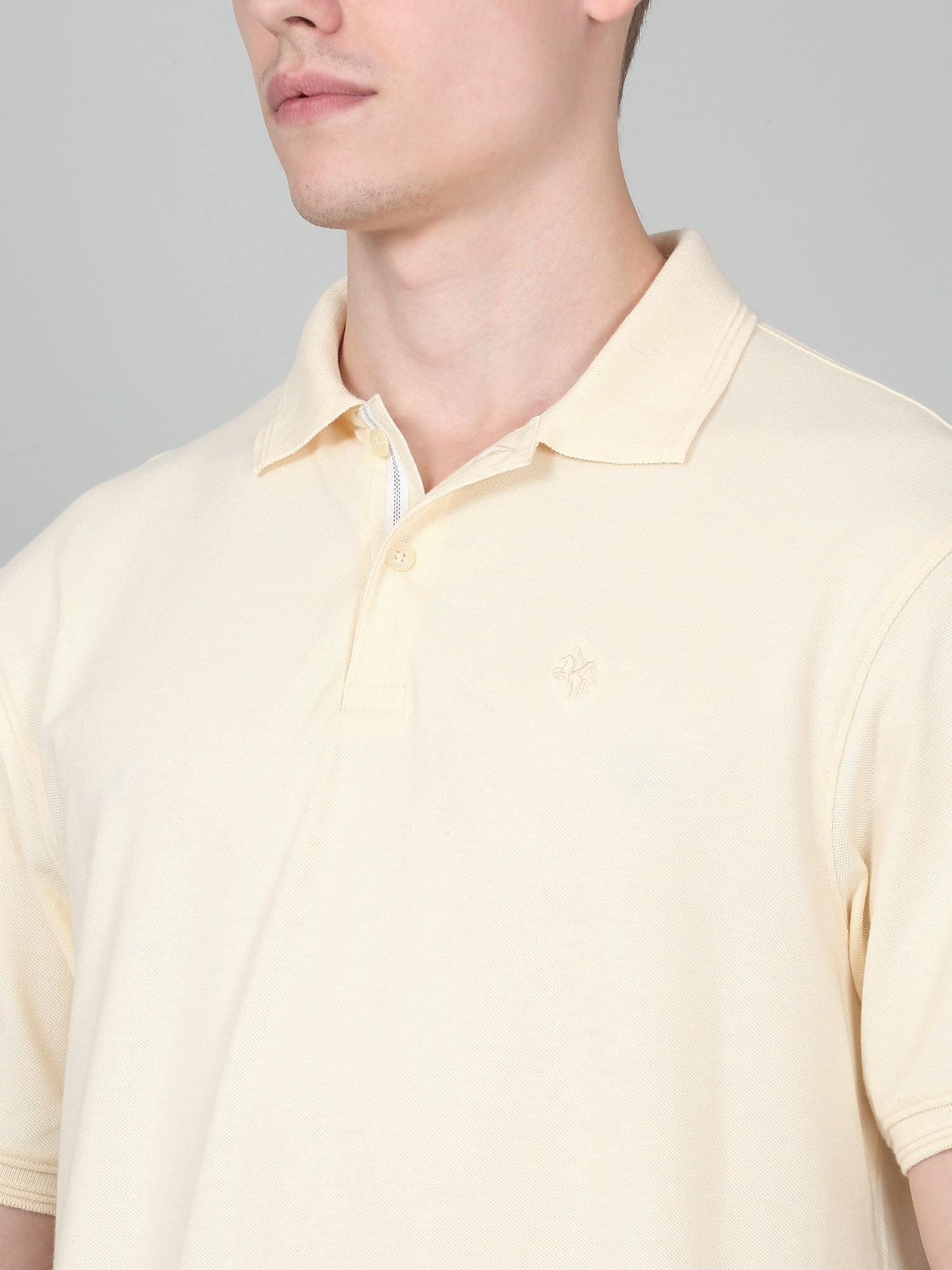 T-Shirt for Men | Breathable & Soft with Color Fastness Regular Fit Polo Neck Poly Cotton Fabric Solid Pattern - Image 4
