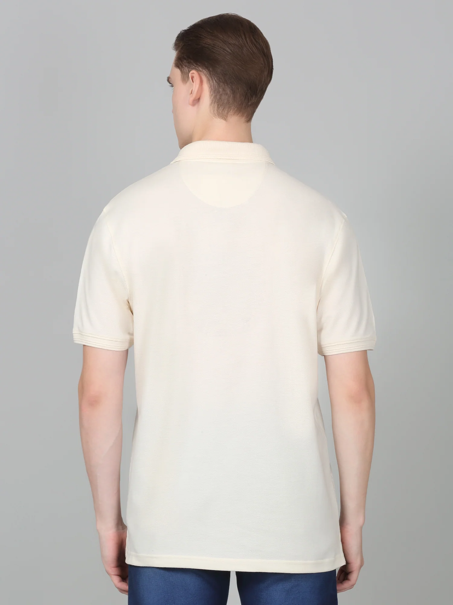 T-Shirt for Men | Breathable & Soft with Color Fastness Regular Fit Polo Neck Poly Cotton Fabric Solid Pattern - Image 4