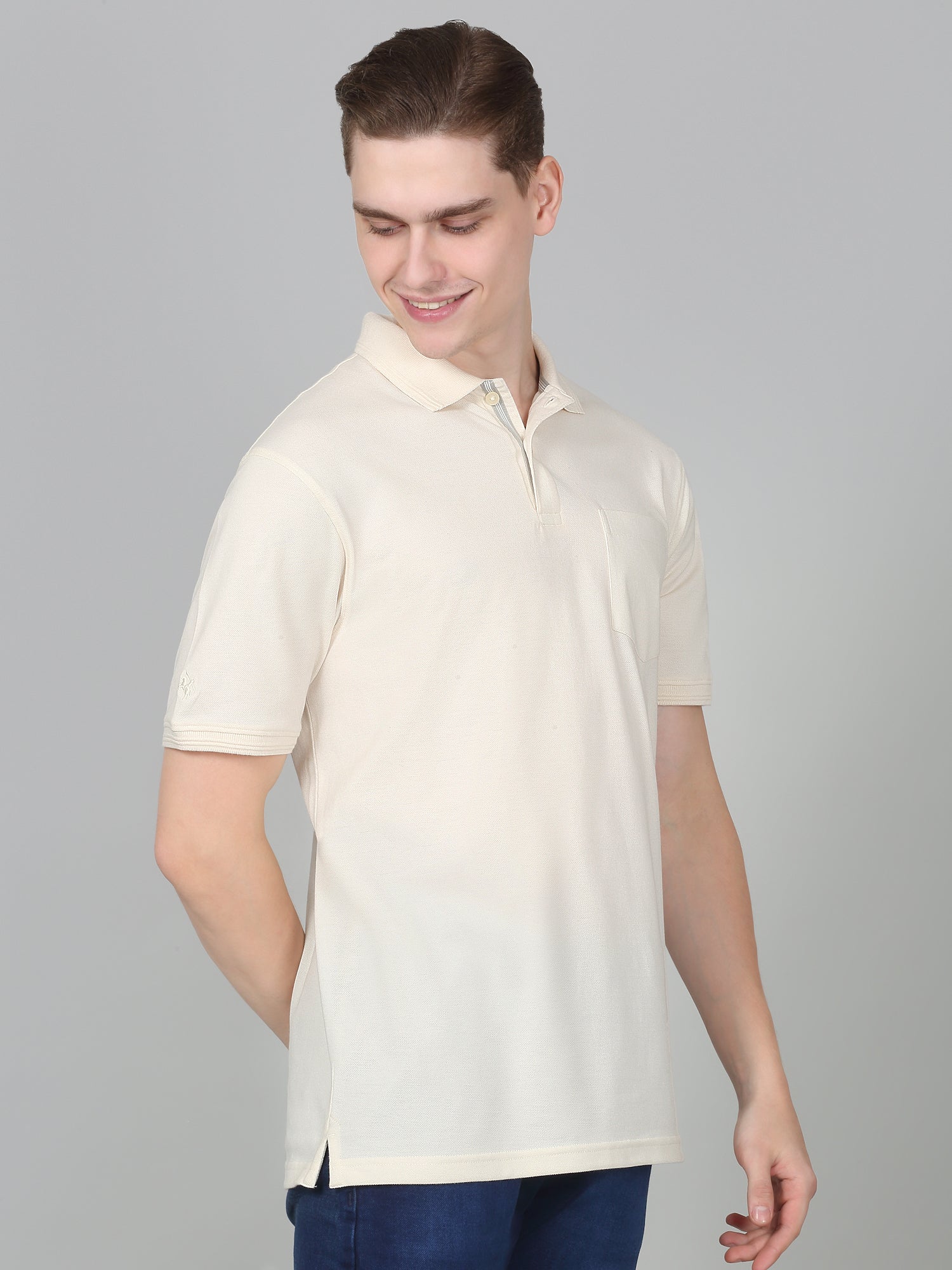 T-Shirt for Men | Breathable & Soft with Color Fastness Regular Fit Polo Neck Poly Cotton Fabric Solid Pattern - Image 7