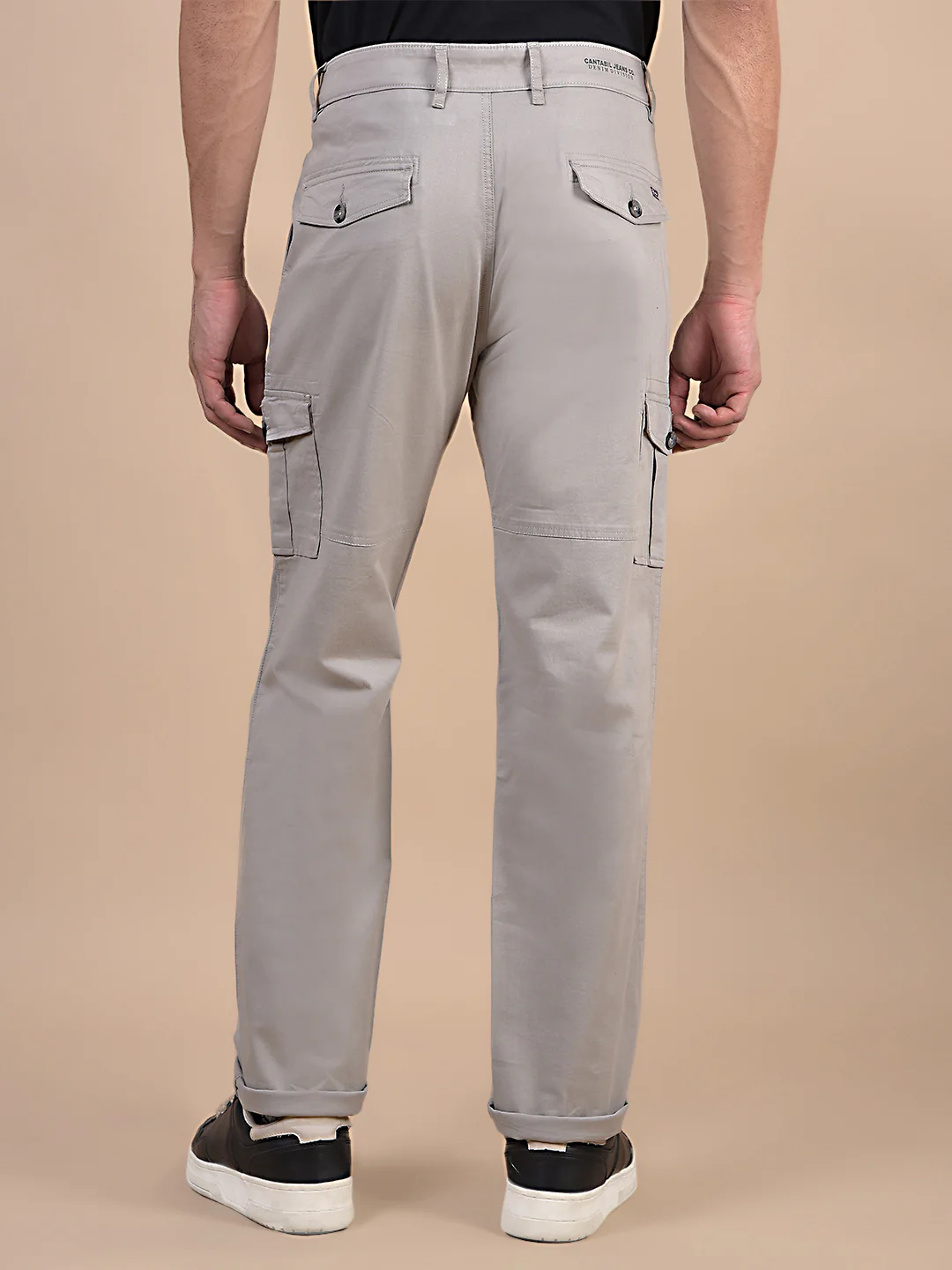Men's Solid Ivory Regular Fit Casual Cargo - Image 8