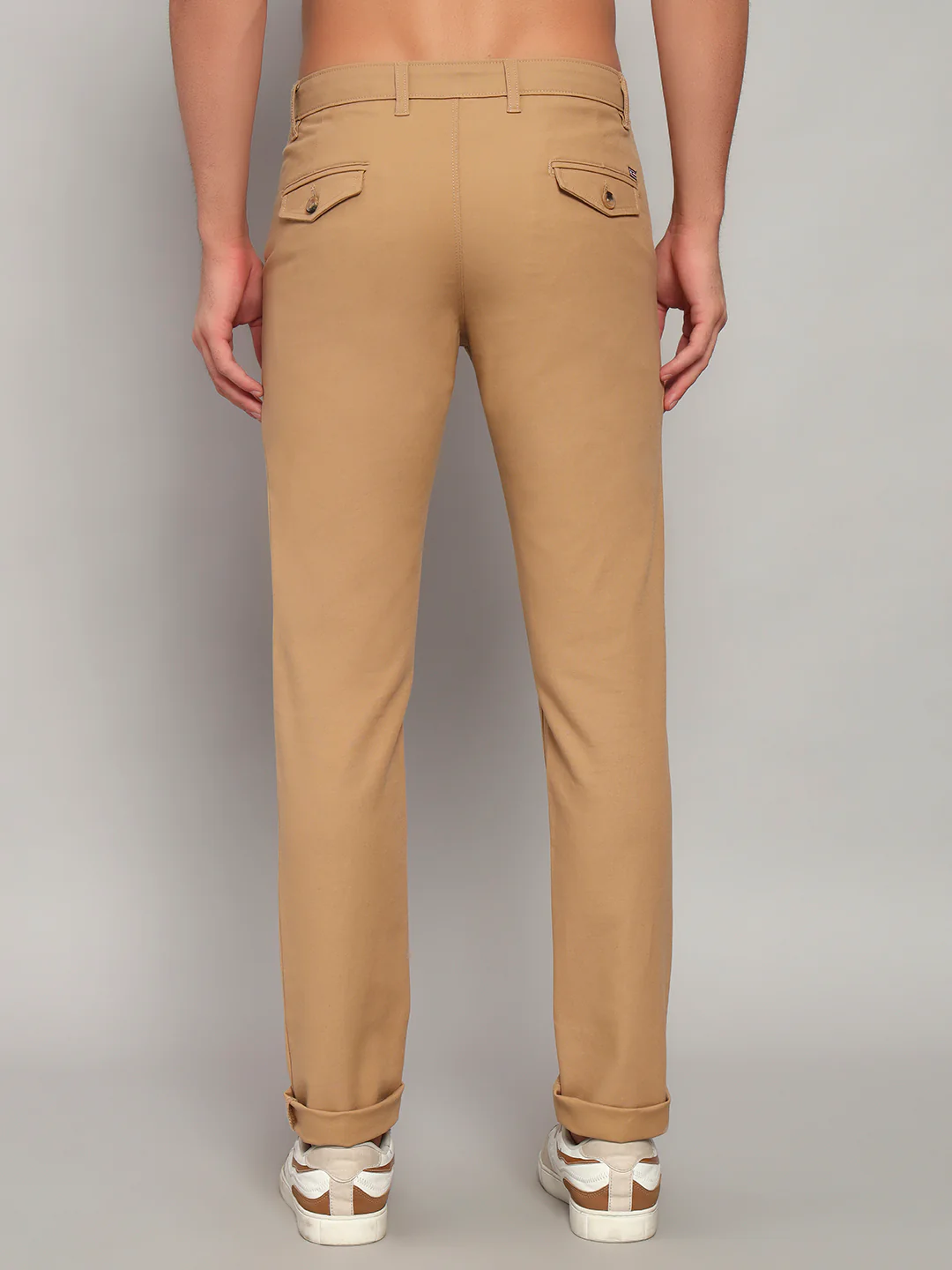 Casual Trouser for Men | Breathable & Soft with Color Fastness Regular Fit Cotton Blend Fabric Solid Pattern Button Closure - Image 2
