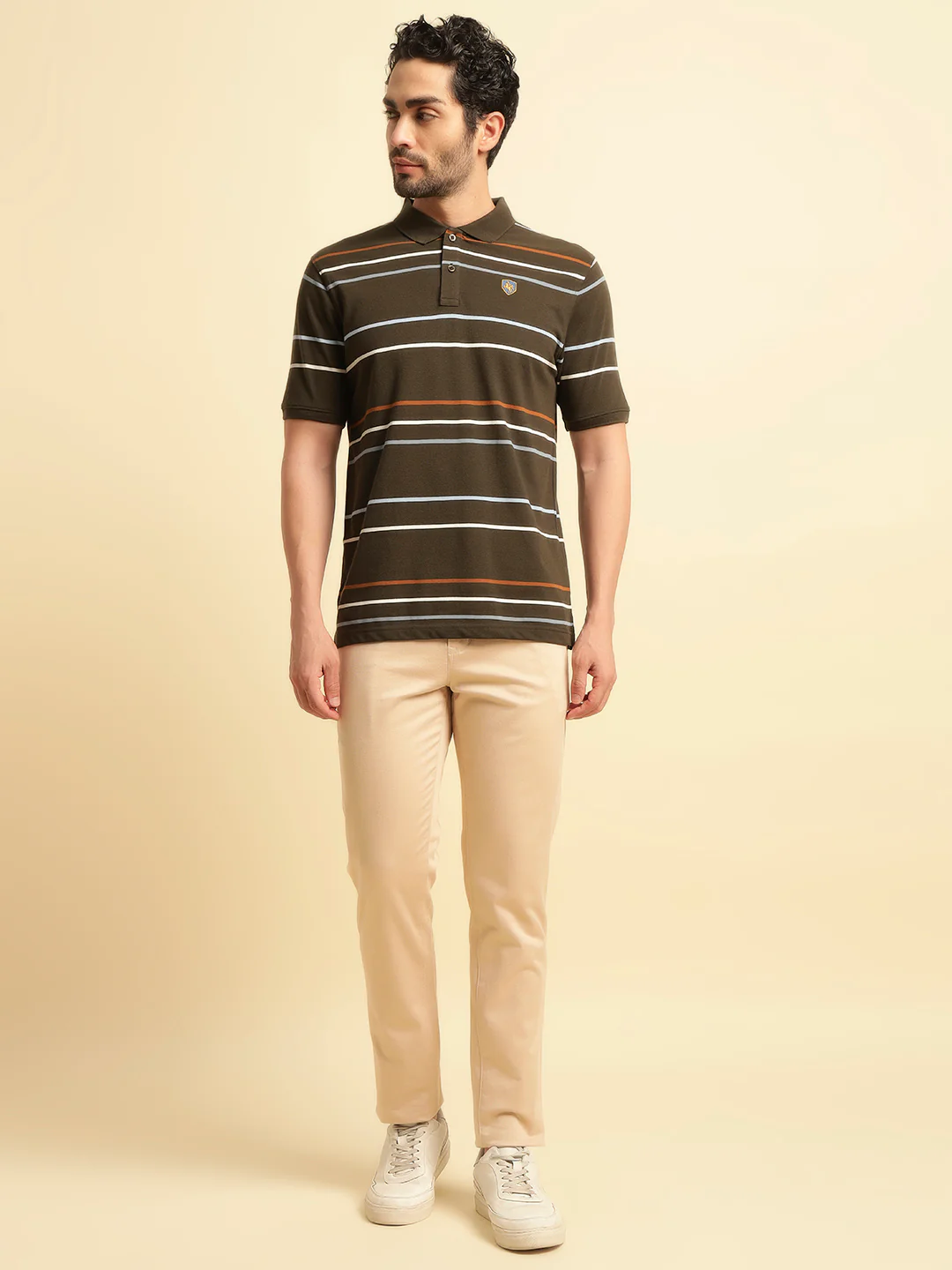 Casual Trouser for Men | Breathable & Soft with Color Fastness Regular Fit Cotton Blend Fabric Solid Pattern Button Closure - Image 2