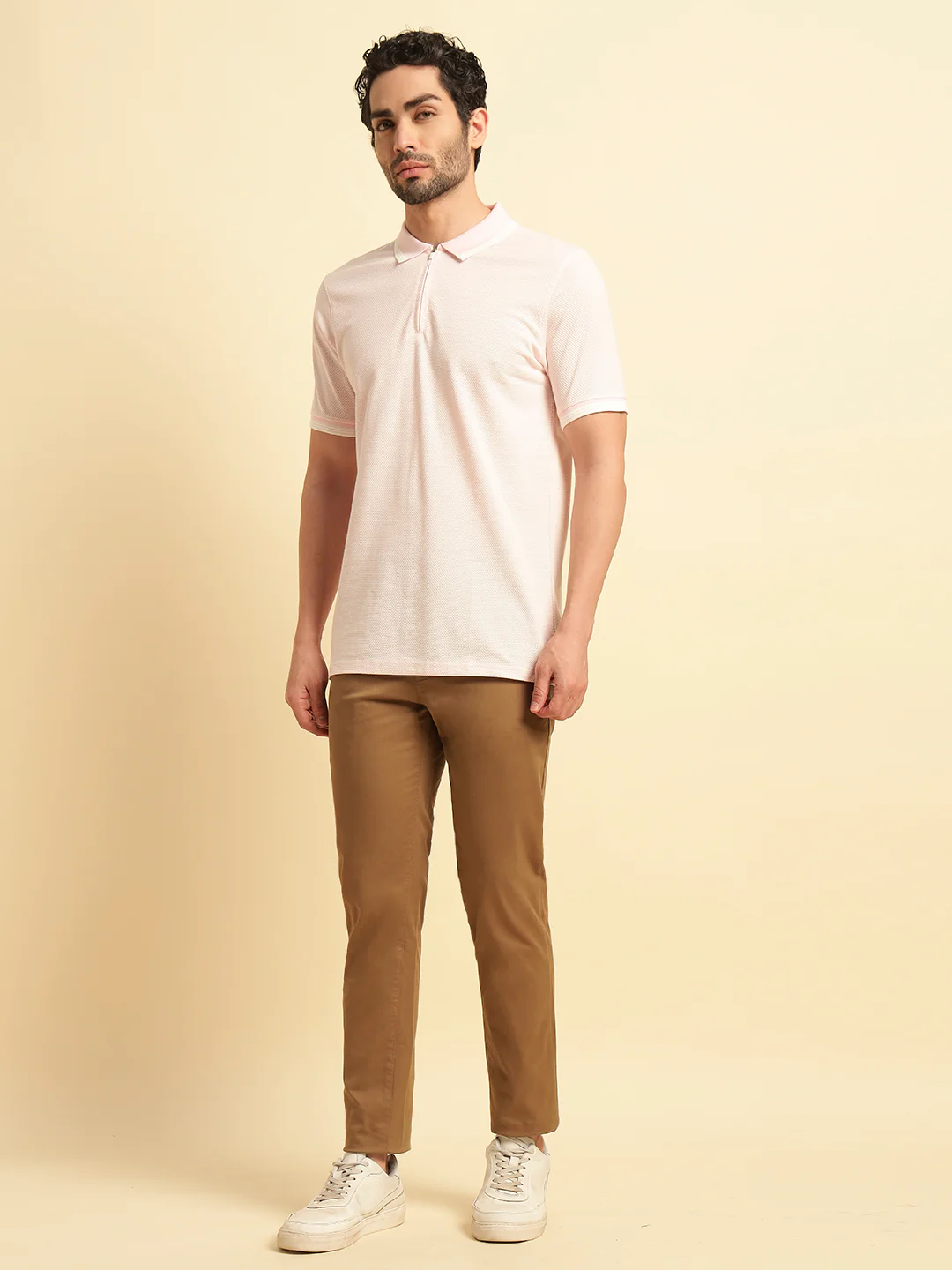 Casual Trouser for Men | Breathable & Soft with Color Fastness Regular Fit Cotton Blend Fabric Solid Pattern Button Closure - Image 2