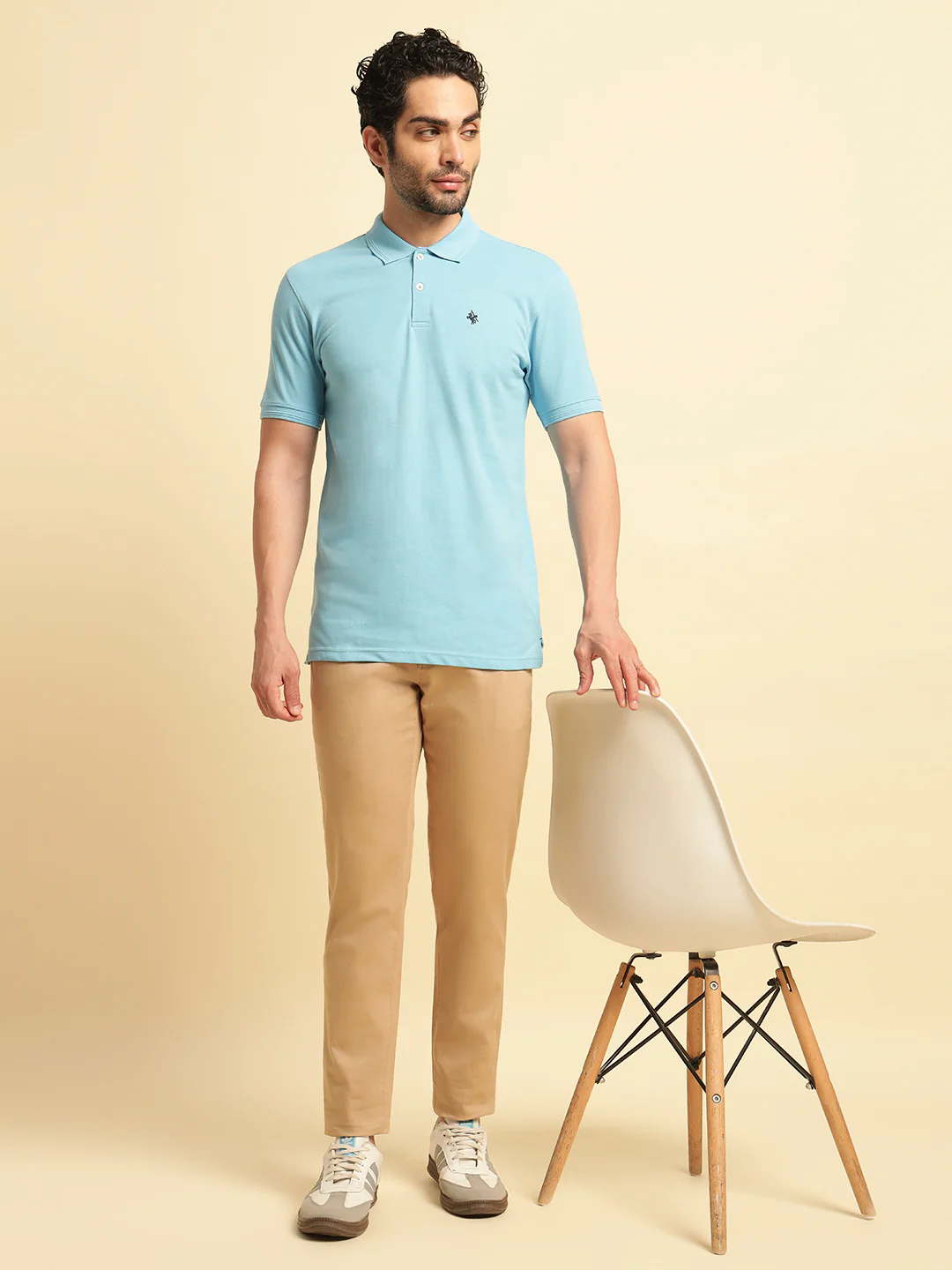 Casual Trouser for Men | Breathable & Soft with Color Fastness Regular Fit Cotton Blend Fabric Solid Pattern Button Closure - Image 3