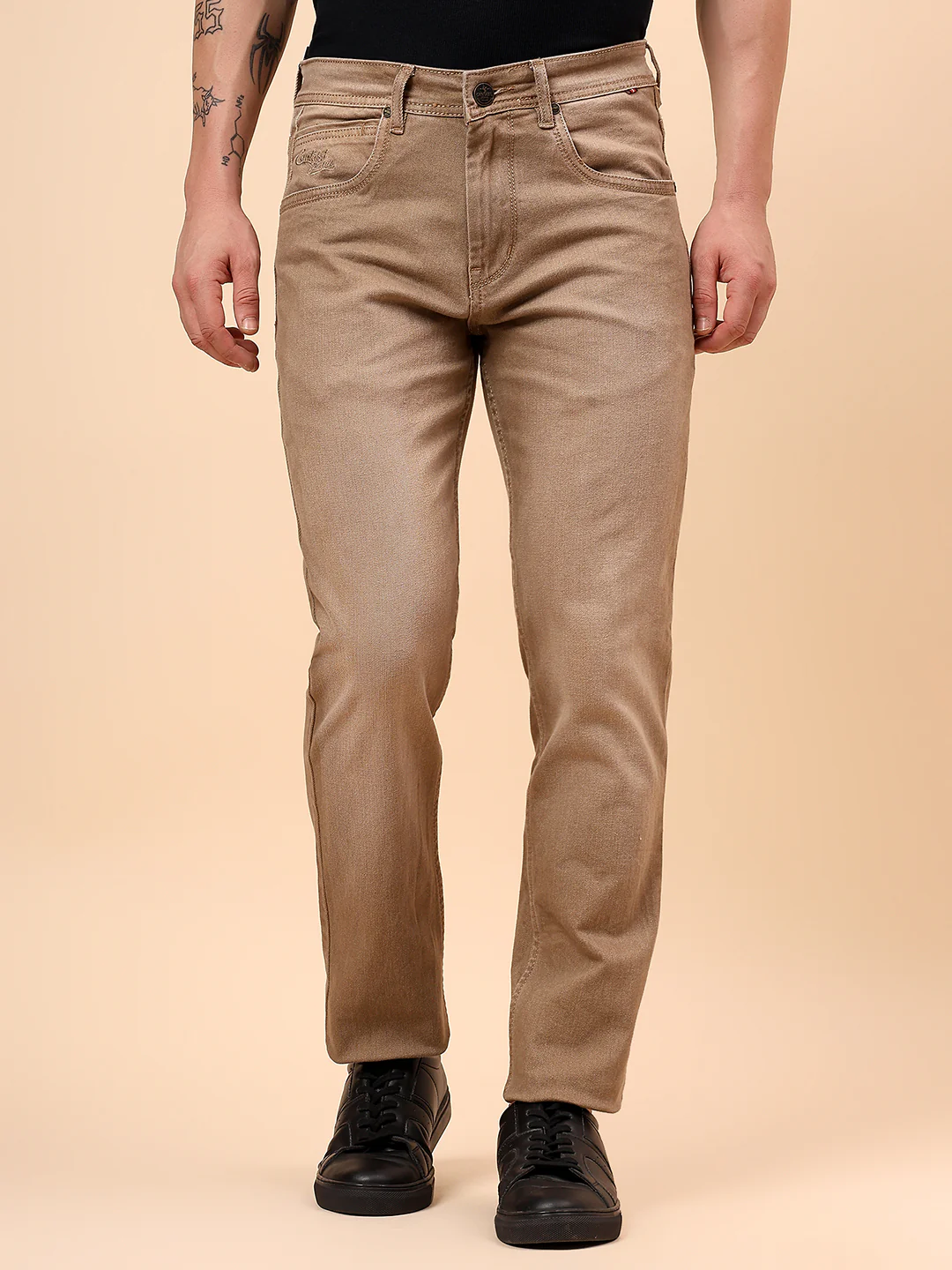 Denim Jeans for Men l Breathable & Soft with Color Fastness Slim Fit Cotton Fabric Solid Pattern Button Closure - Image 4