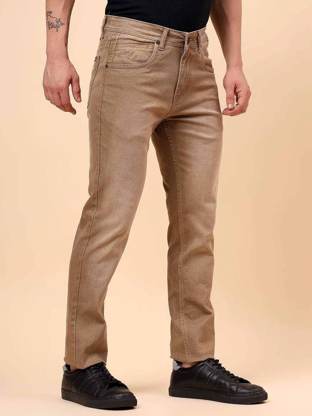 Denim Jeans for Men l Breathable & Soft with Color Fastness Slim Fit Cotton Fabric Solid Pattern Button Closure - Image 6