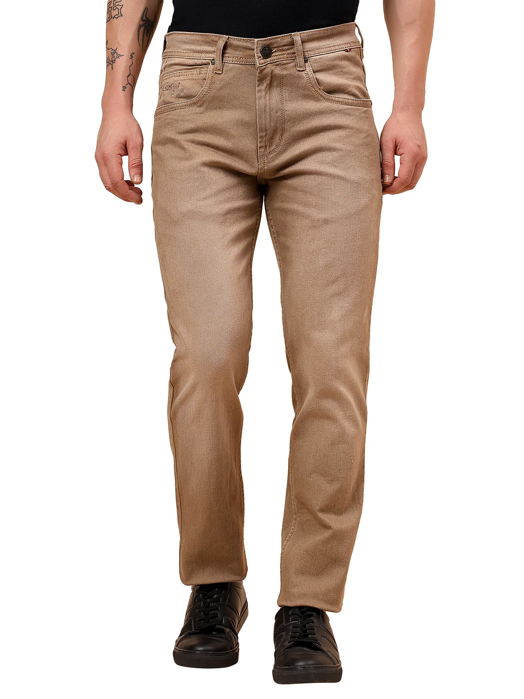 Denim Jeans for Men l Breathable & Soft with Color Fastness Slim Fit Cotton Fabric Solid Pattern Button Closure - Image 9