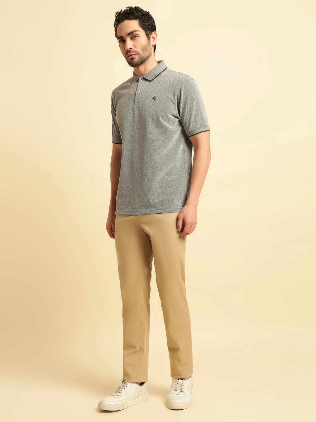Casual Trouser for Men | Breathable & Soft with Color Fastness Regular Fit Cotton Blend Fabric Solid Pattern Button Closure - Image 2