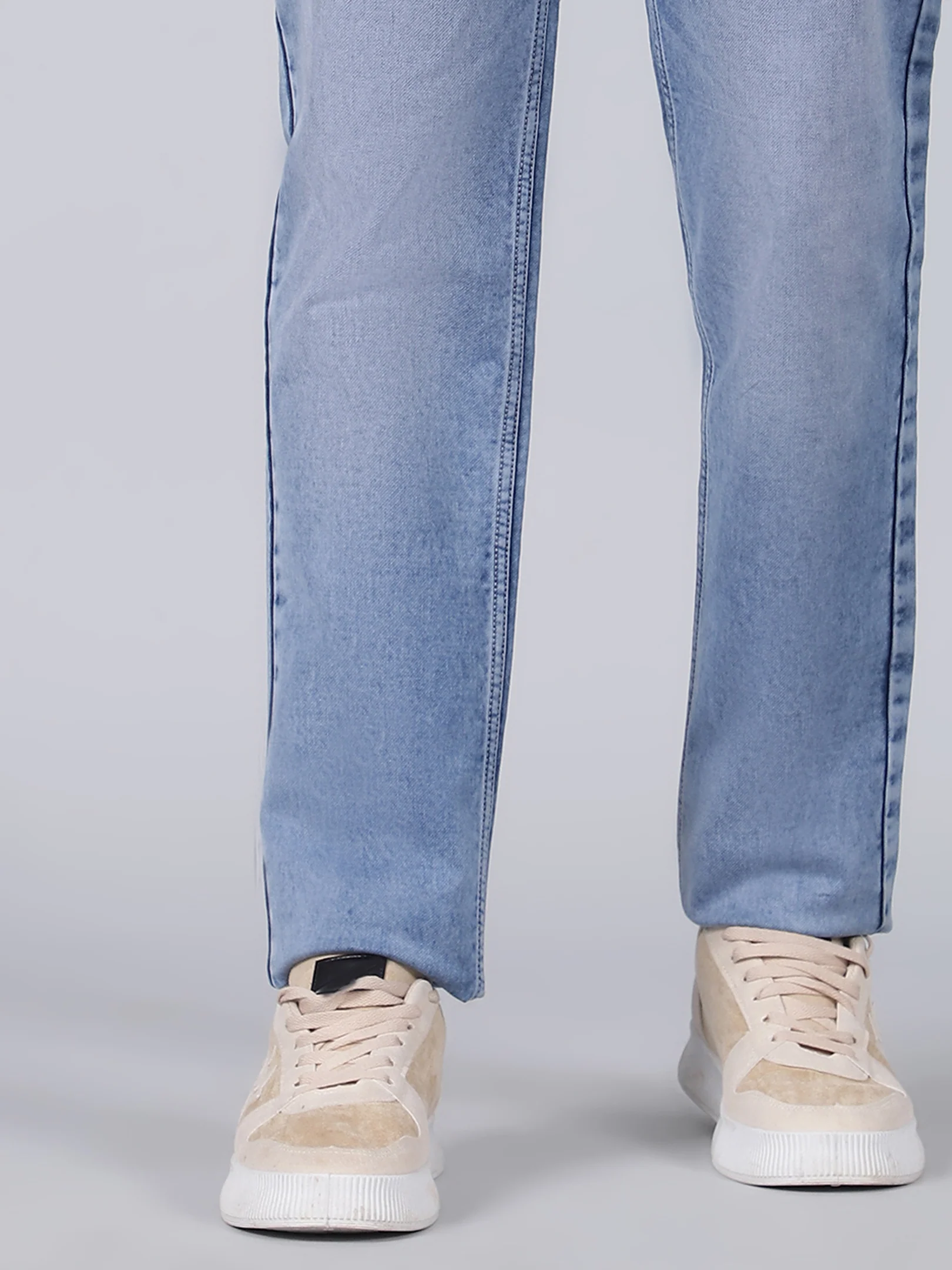 Denim Jeans for Men l Breathable & Soft with Color Fastness Ultra Narrow Fit Cotton Fabric Solid Pattern Button Closure - Image 3