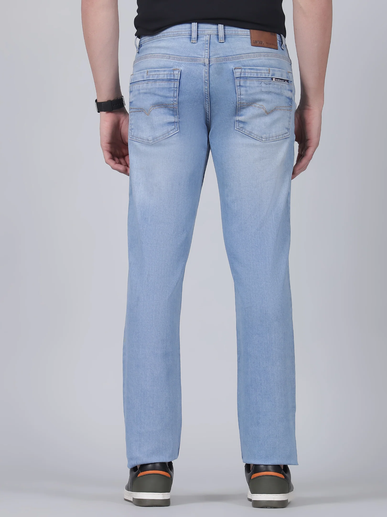Denim Jeans for Men l Breathable & Soft with Color Fastness Ultra Narrow Fit Cotton Fabric Solid Pattern Button Closure - Image 6
