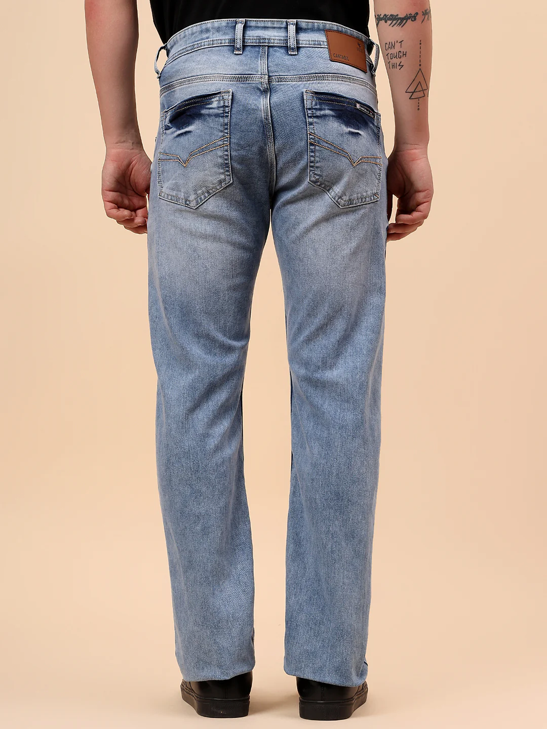 Denim Jeans for Men l Breathable & Soft with Color Fastness Straight Fit Cotton Fabric Solid Pattern Button Closure - Image 7