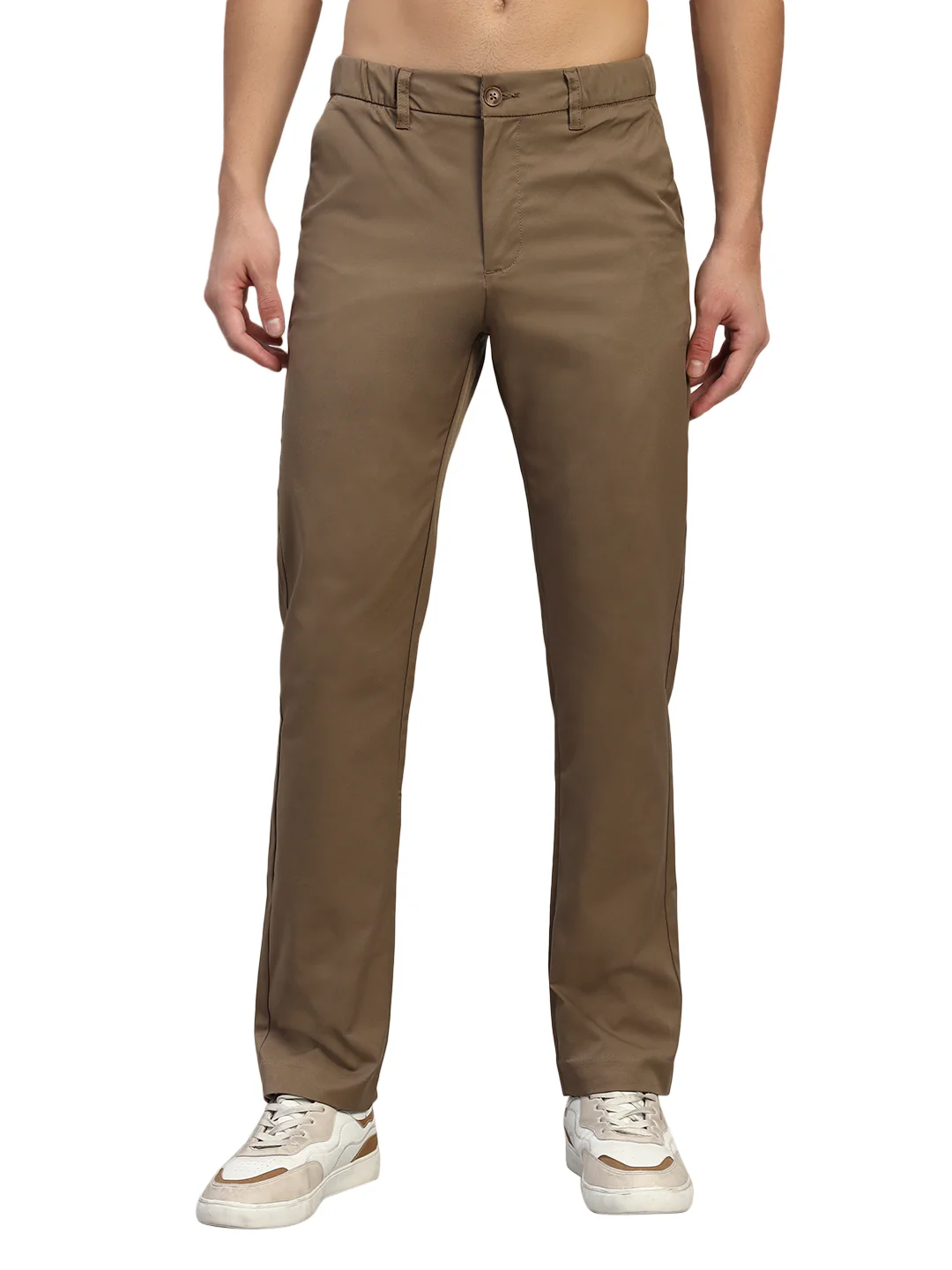 Casual Trouser for Men | Breathable & Soft with Color Fastness Regular Fit Polyester Fabric Solid Pattern Button Closure - Image 4