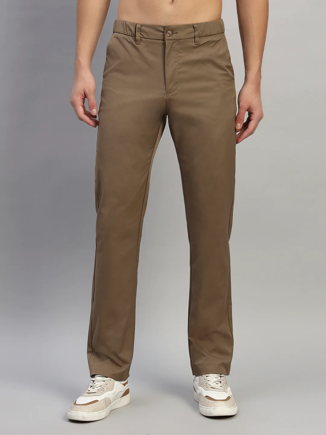 Casual Trouser for Men | Breathable & Soft with Color Fastness Regular Fit Polyester Fabric Solid Pattern Button Closure - Image 5
