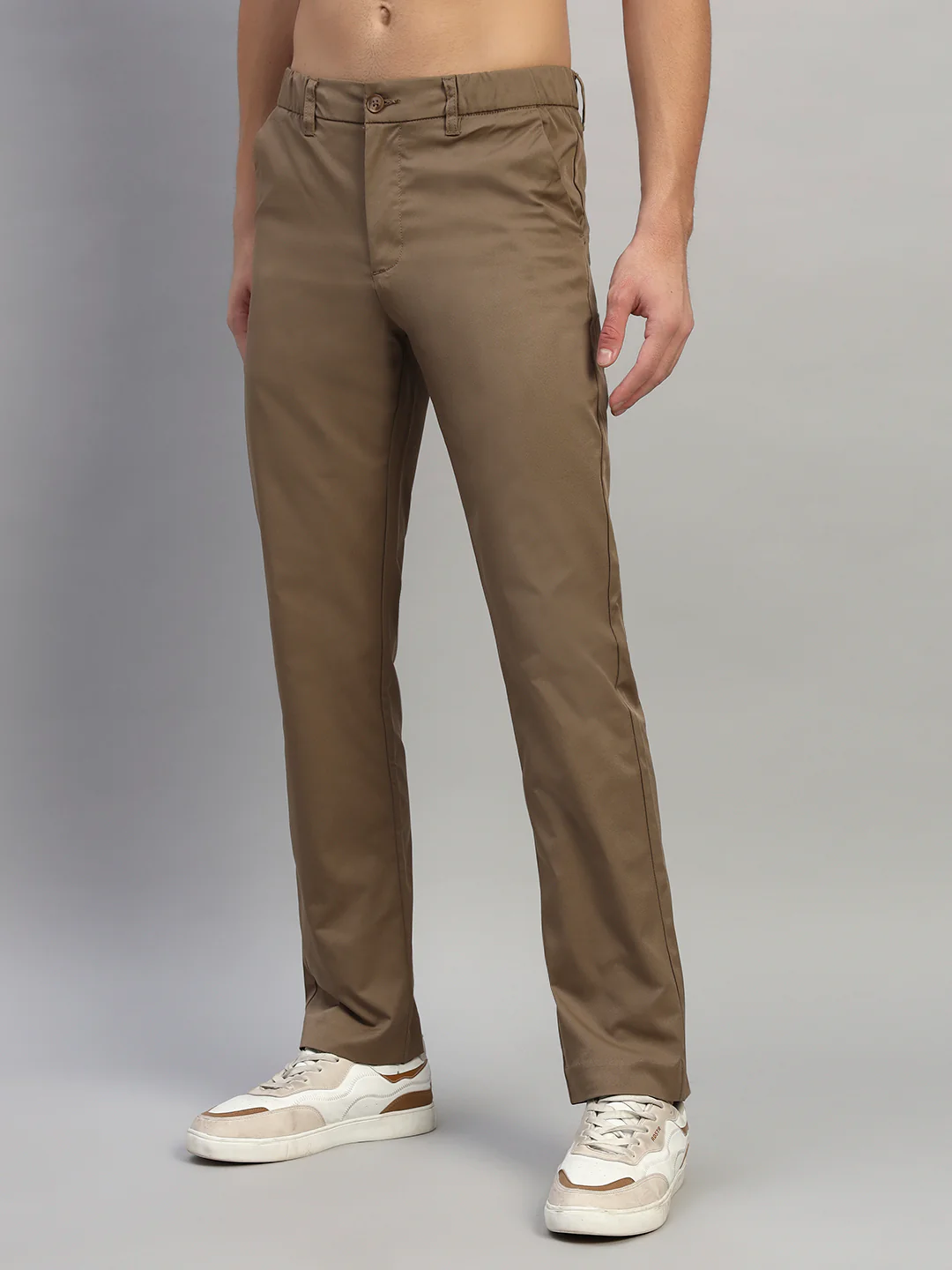 Casual Trouser for Men | Breathable & Soft with Color Fastness Regular Fit Polyester Fabric Solid Pattern Button Closure - Image 6