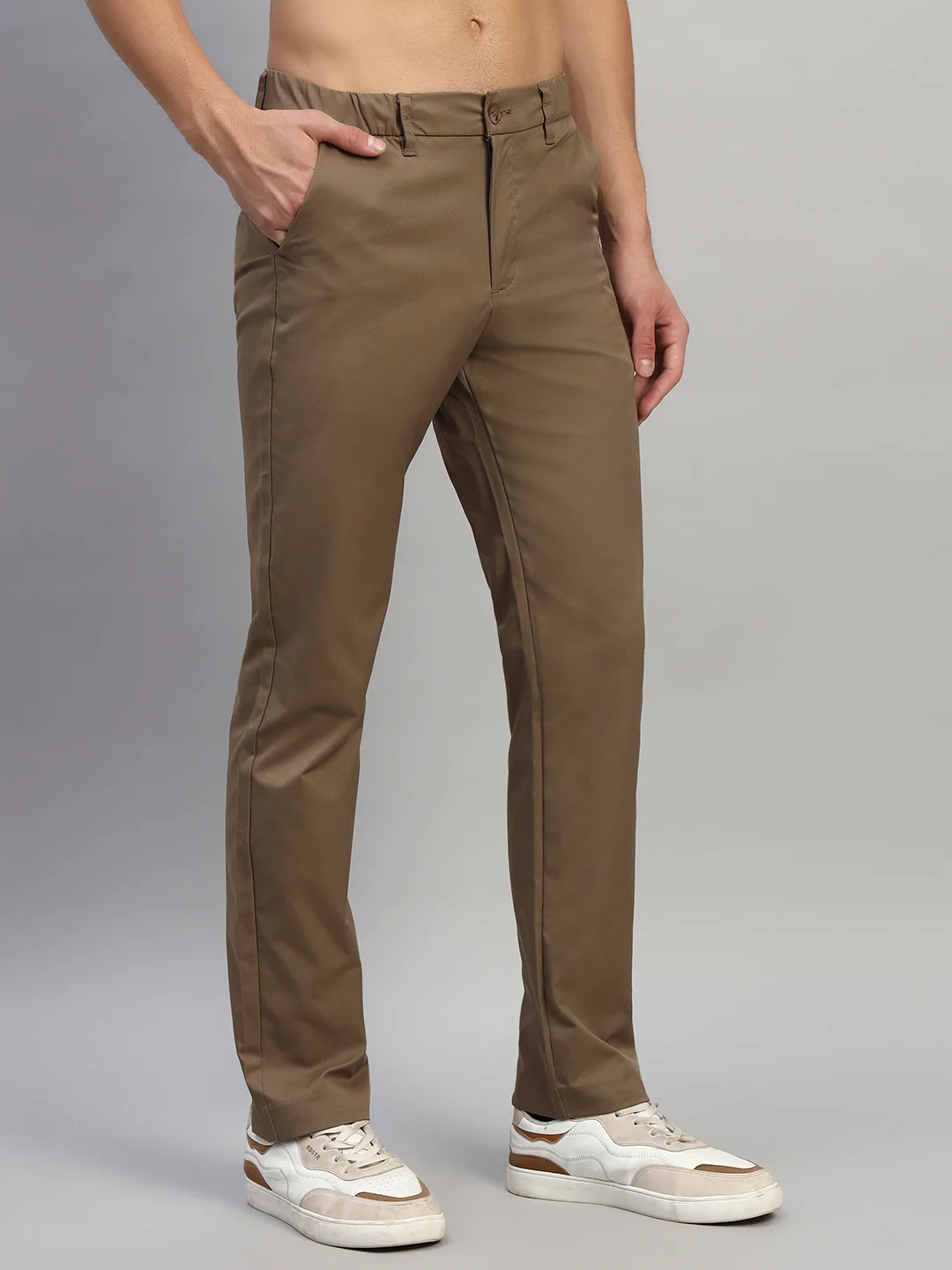 Casual Trouser for Men | Breathable & Soft with Color Fastness Regular Fit Polyester Fabric Solid Pattern Button Closure - Image 7