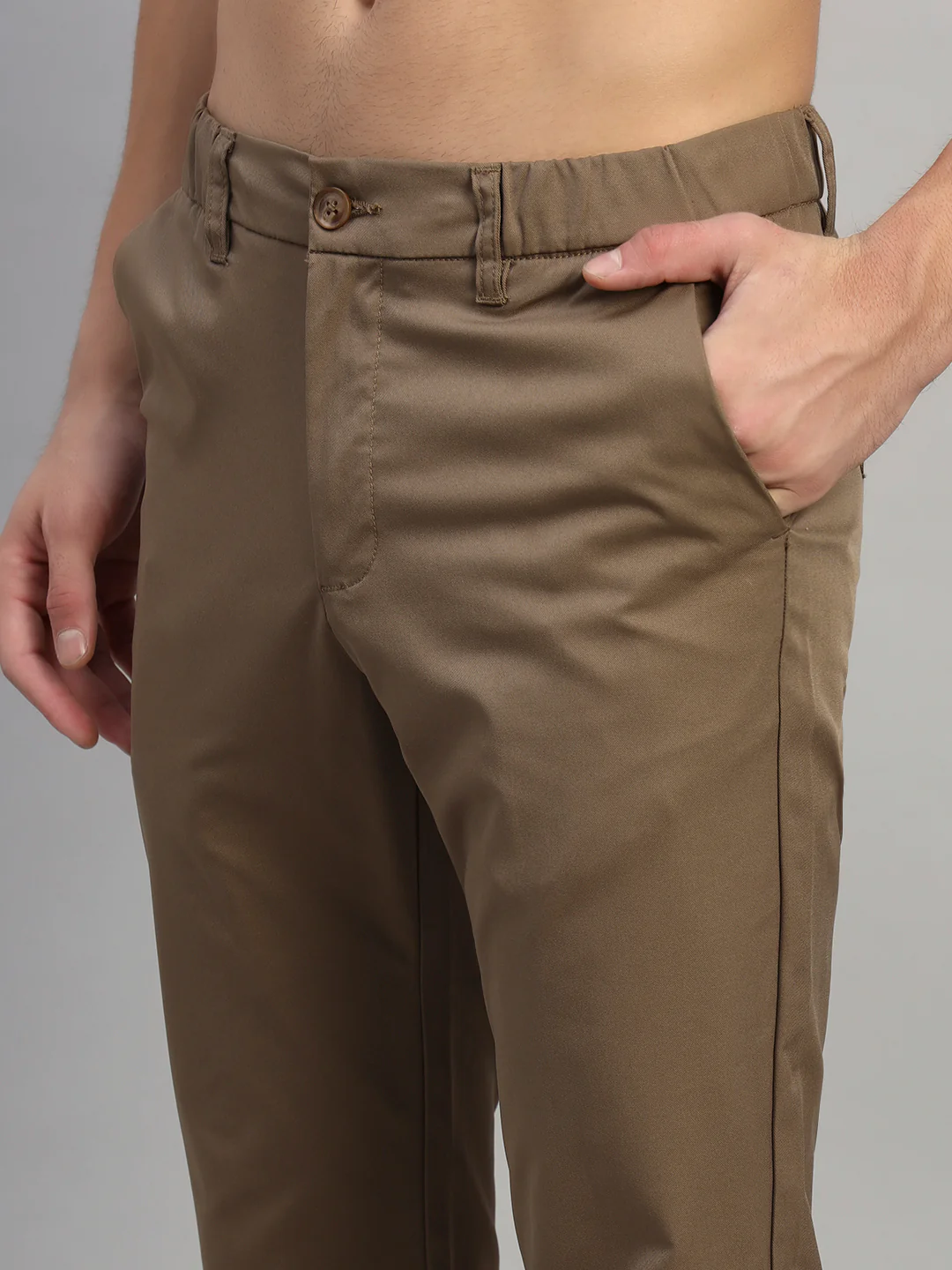 Casual Trouser for Men | Breathable & Soft with Color Fastness Regular Fit Polyester Fabric Solid Pattern Button Closure - Image 8