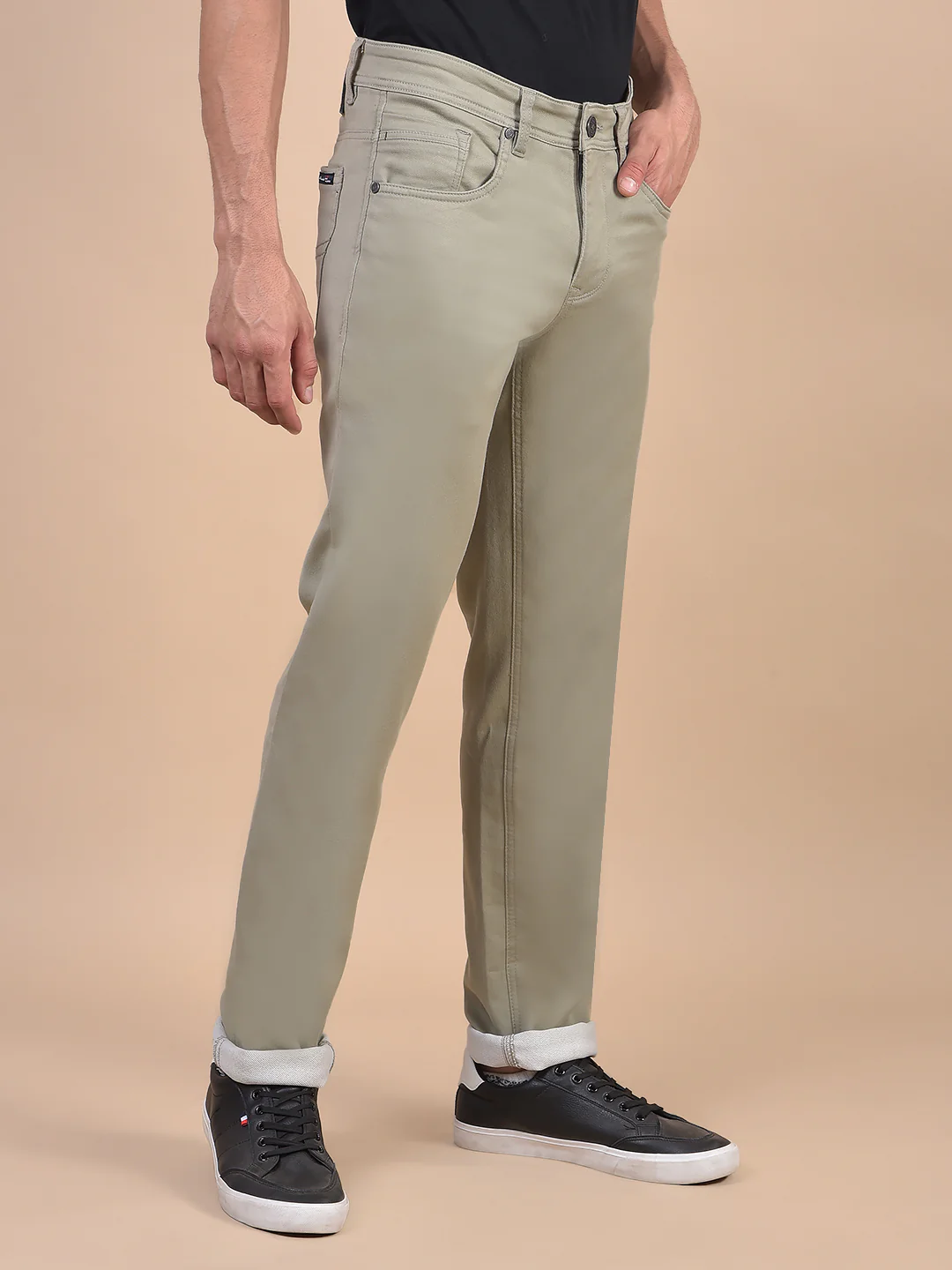 Denim Jeans for Men l Breathable & Soft with Color Fastness Ultra Narrow Fit Cotton Fabric Solid Pattern Button Closure - Image 5