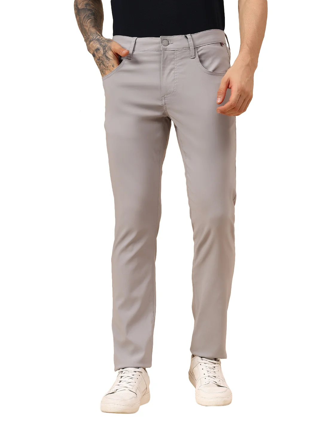 Casual Trouser for Men | Breathable & Soft with Color Fastness Regular Fit Spandex Fabric Solid Pattern Button Closure - Image 9