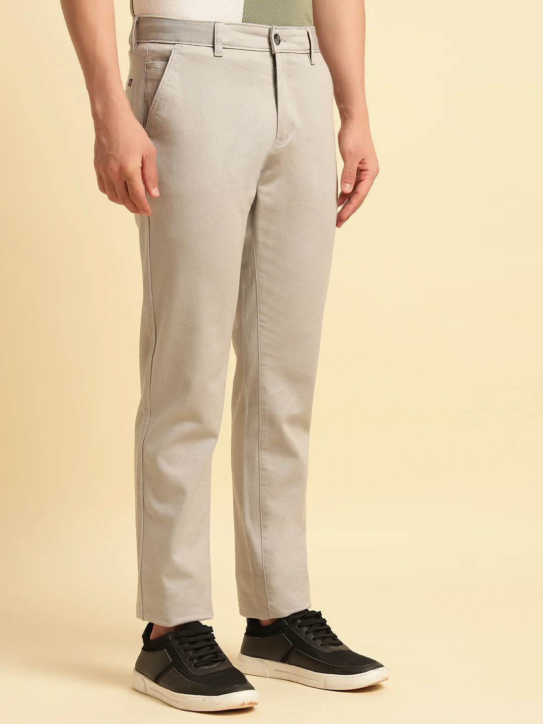 Casual Trouser for Men | Breathable & Soft with Color Fastness Regular Fit Cotton Blend Fabric Solid Pattern Button Closure - Image 6