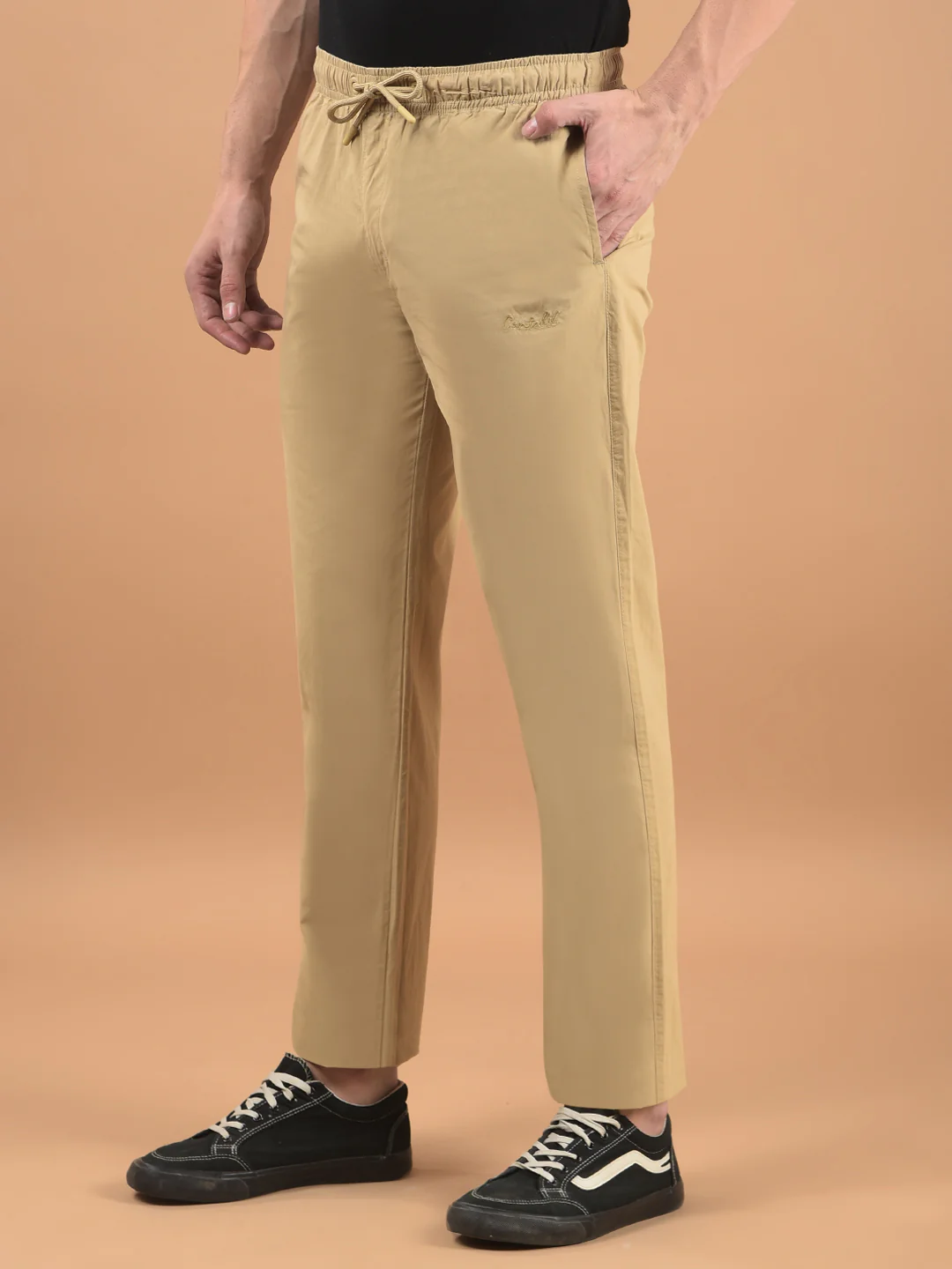 Men's Solid Light Khaki Lower - Image 4