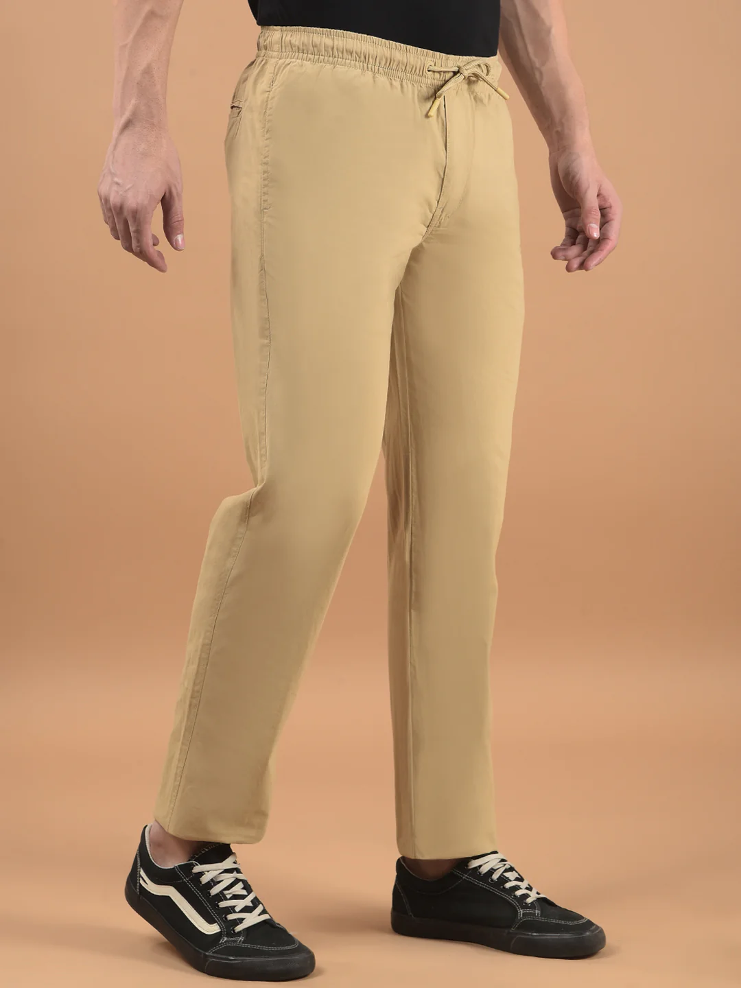 Men's Solid Light Khaki Lower - Image 5